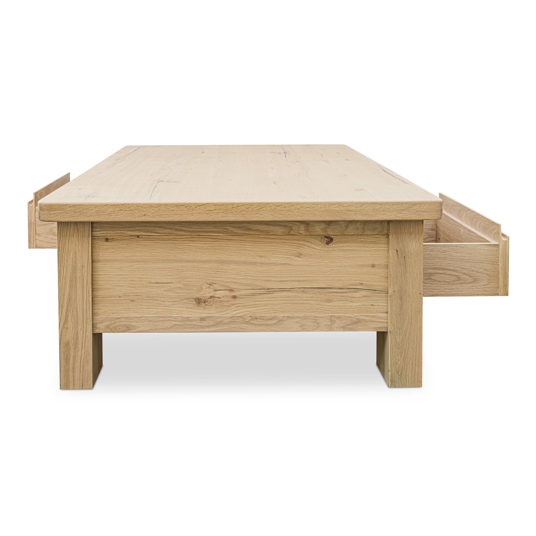 Graham Rustic Oak Storage Coffee Table - Ornate Home