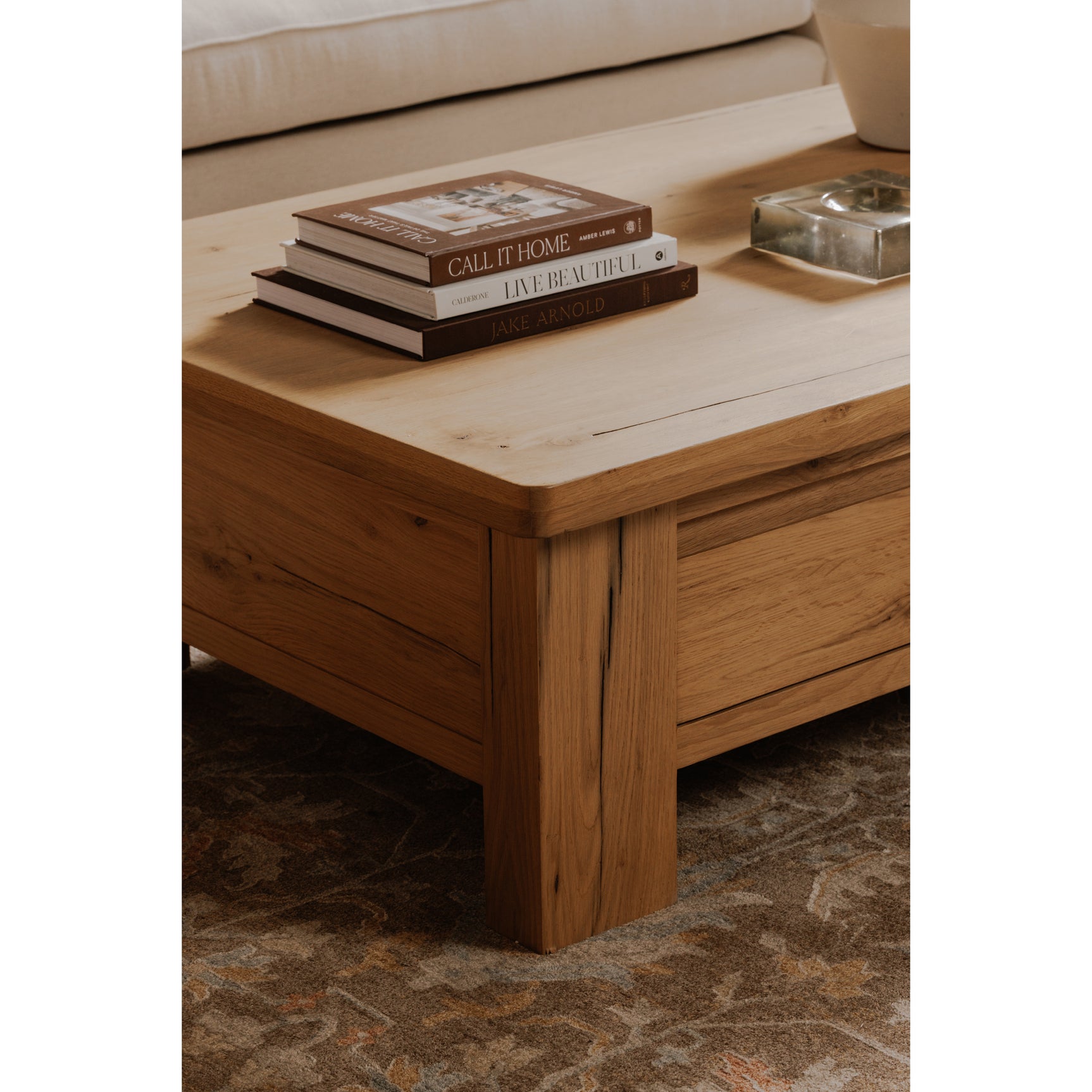 Graham Rustic Oak Storage Coffee Table - Ornate Home