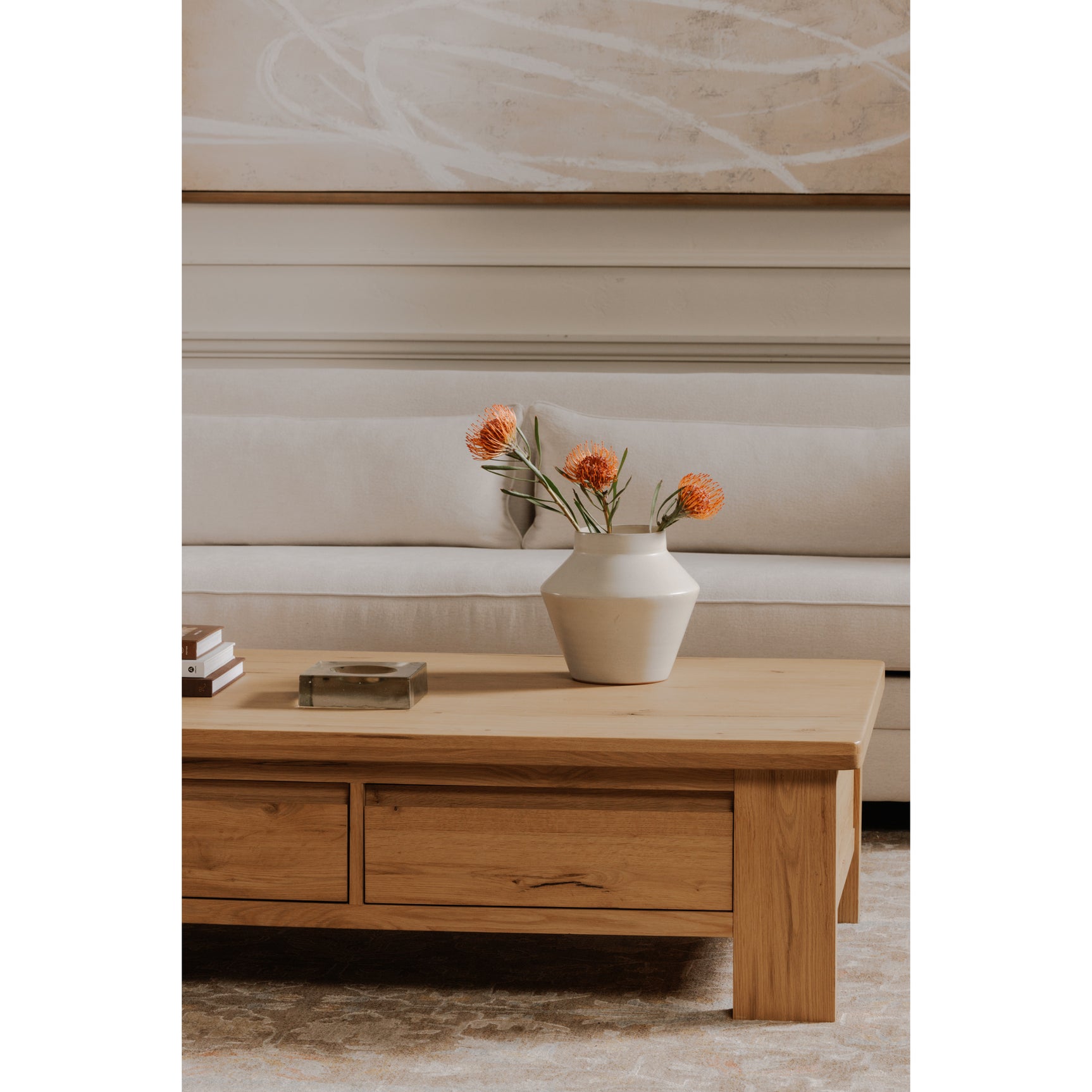 Graham Rustic Oak Storage Coffee Table - Ornate Home