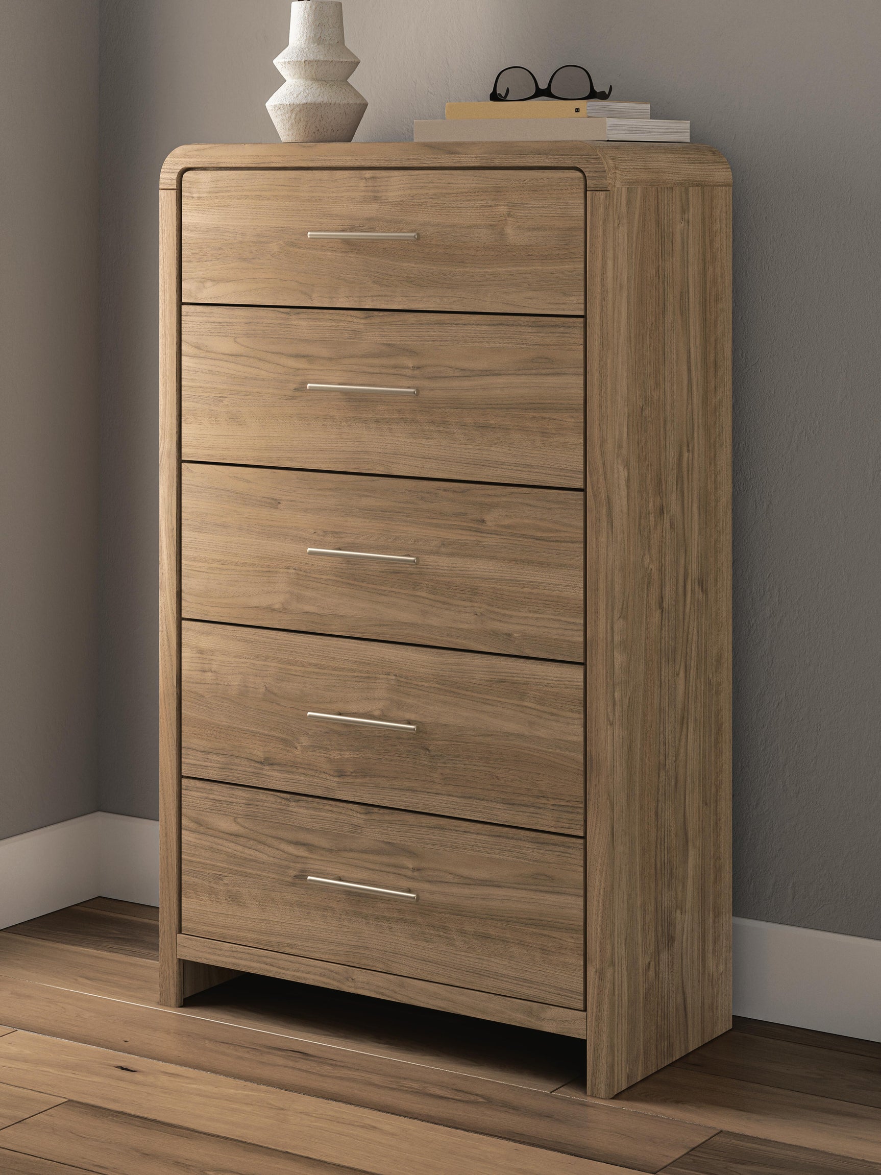 Gramburg Warm Natural Brown Chest of Drawers - Ornate Home