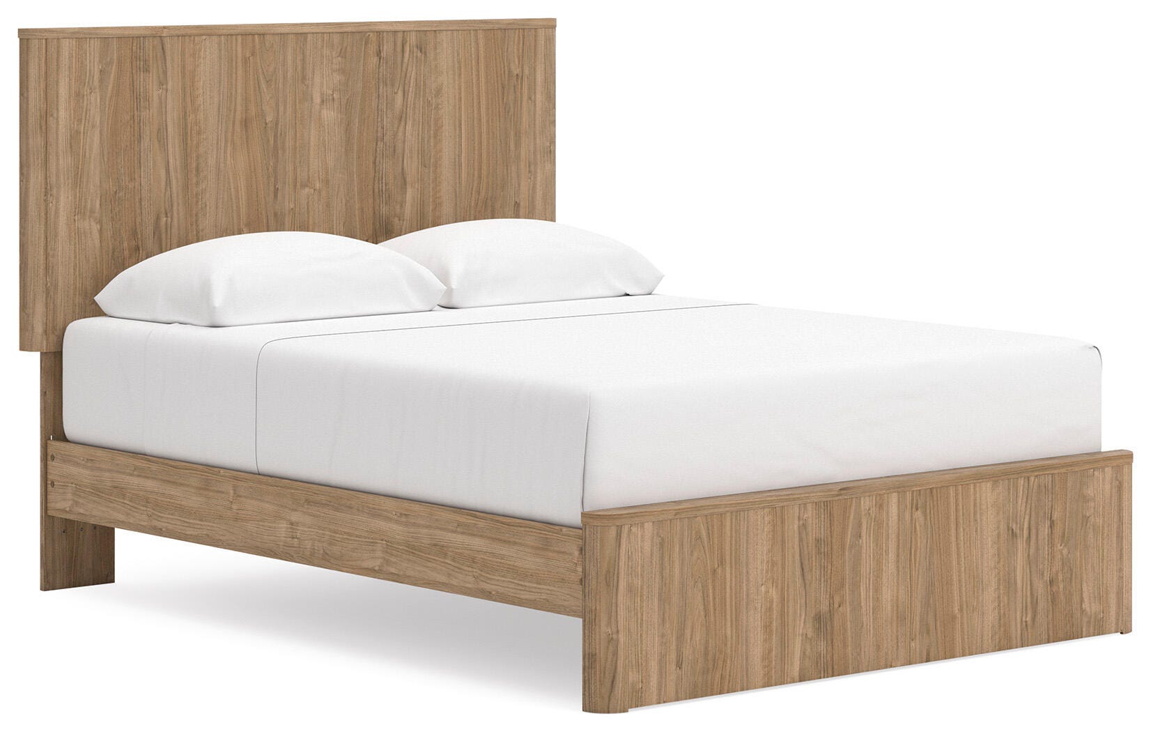Gramburg Warm Natural Brown Queen Panel Platform Bed - Ornate Home