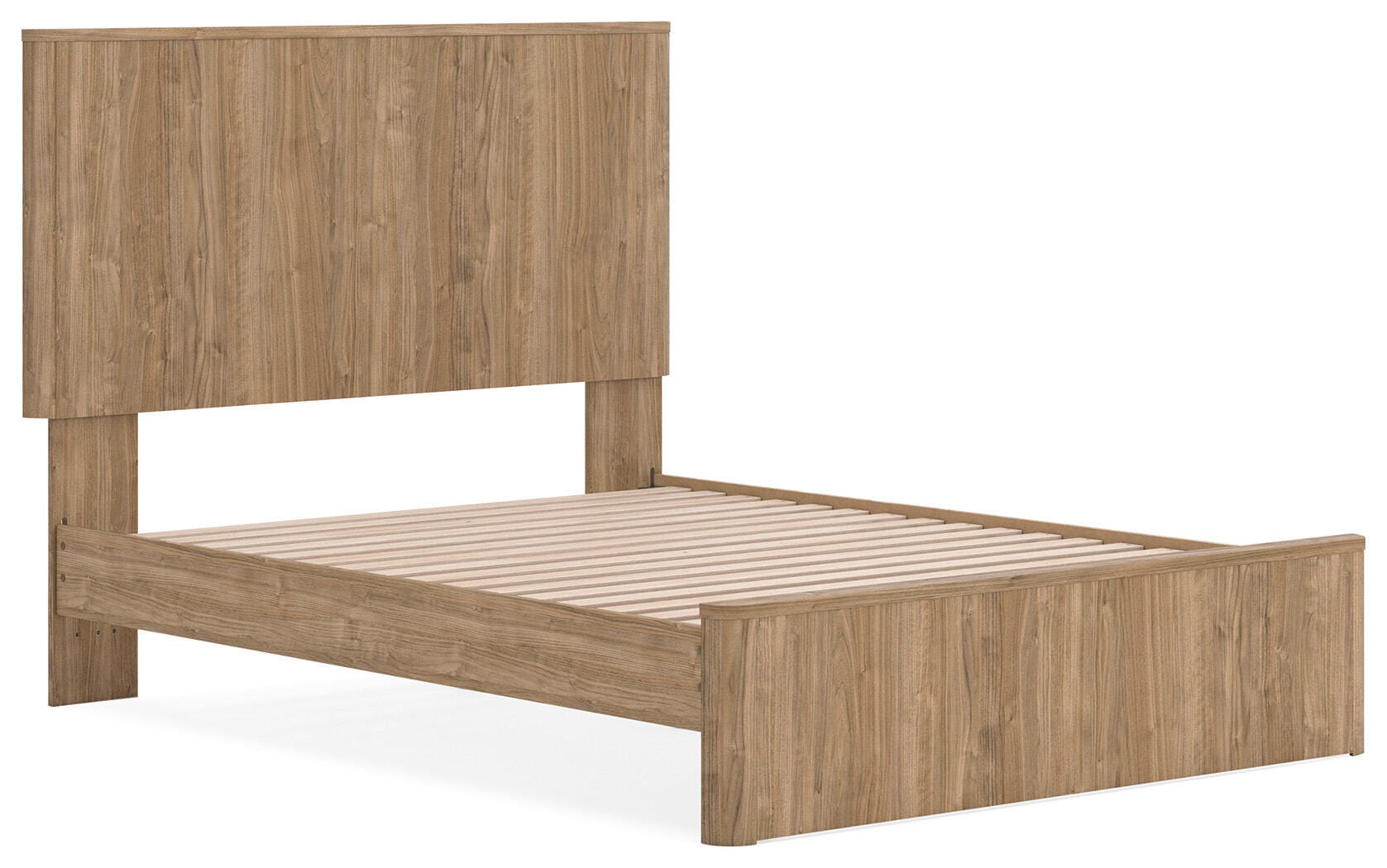 Gramburg Warm Natural Brown Queen Panel Platform Bed - Ornate Home