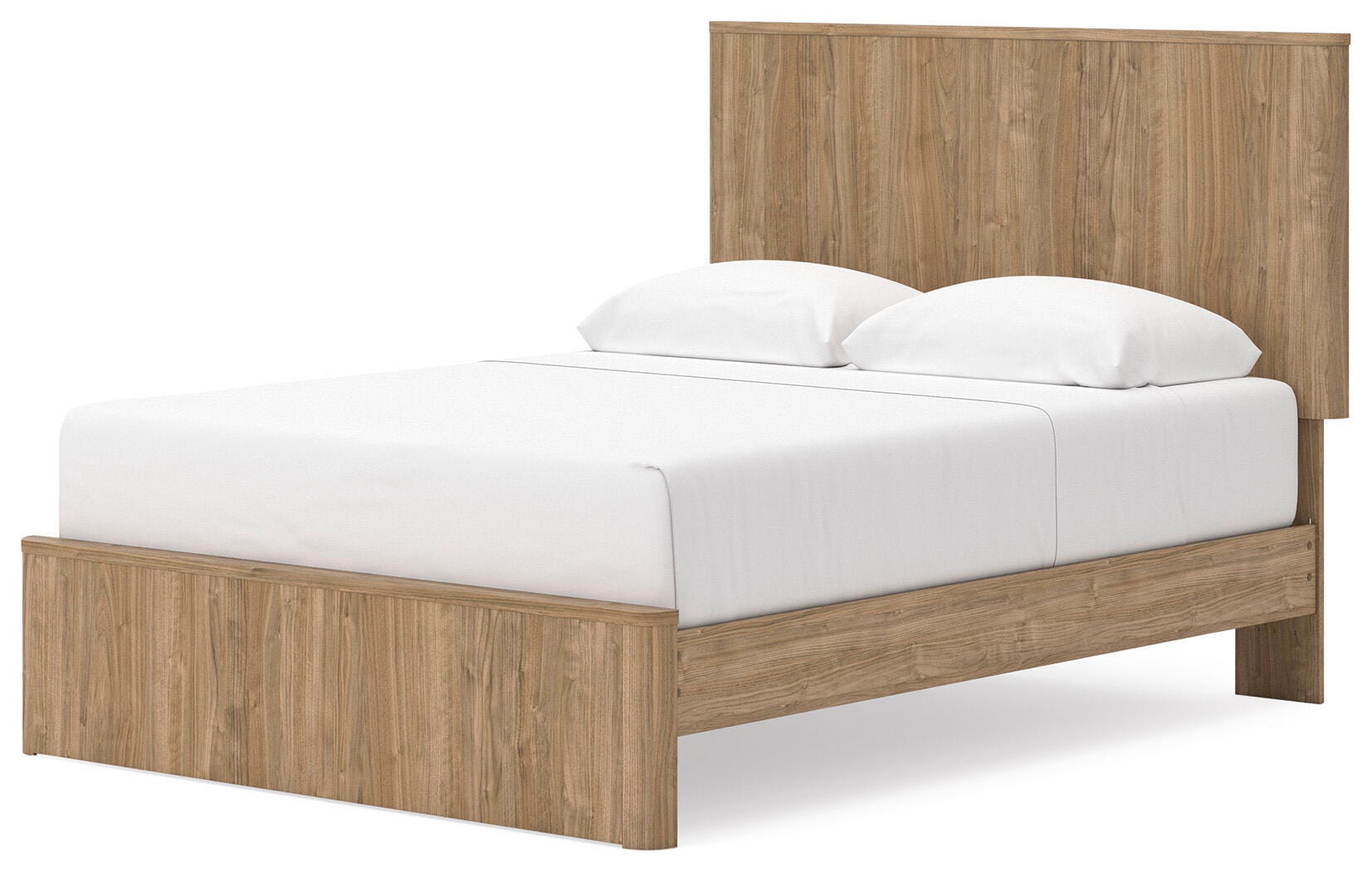 Gramburg Warm Natural Brown Queen Panel Platform Bed - Ornate Home