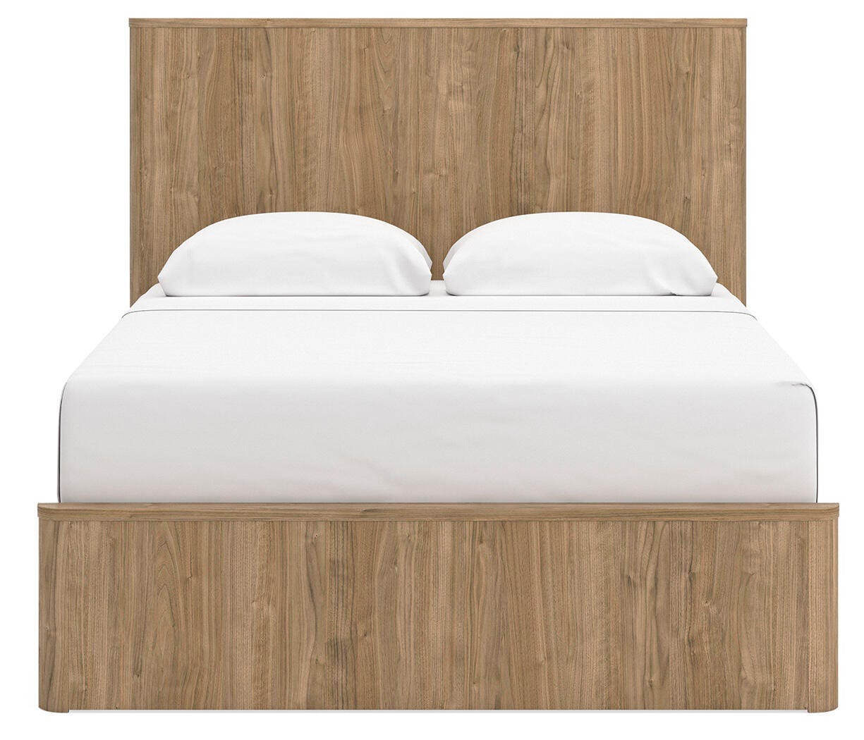 Gramburg Warm Natural Brown Queen Panel Platform Bed - Ornate Home