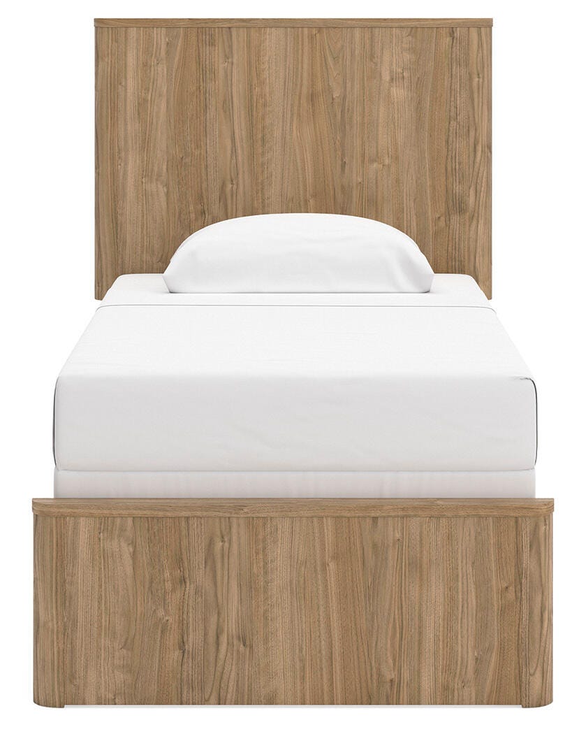 Gramburg Warm Natural Brown Twin Panel Bed - Ornate Home