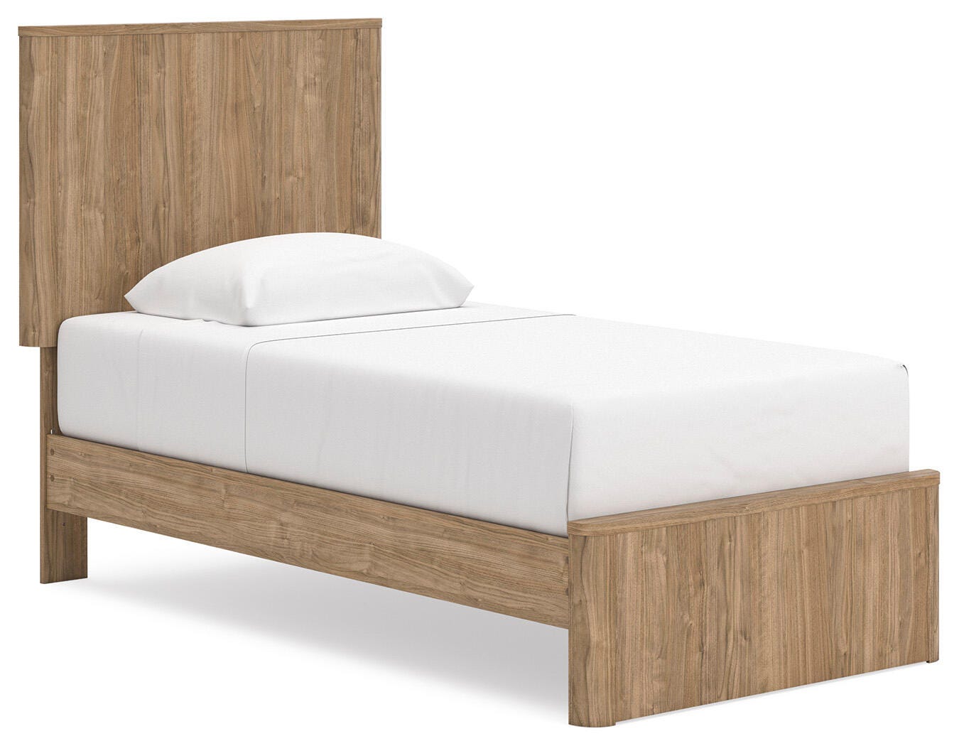 Gramburg Warm Natural Brown Twin Panel Platform Bed - Ornate Home
