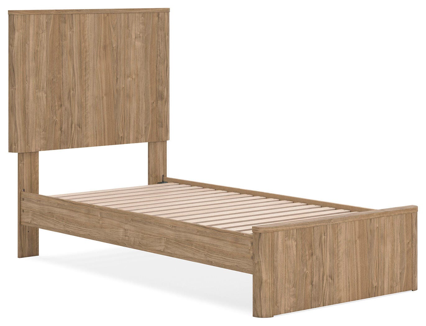 Gramburg Warm Natural Brown Twin Panel Platform Bed - Ornate Home