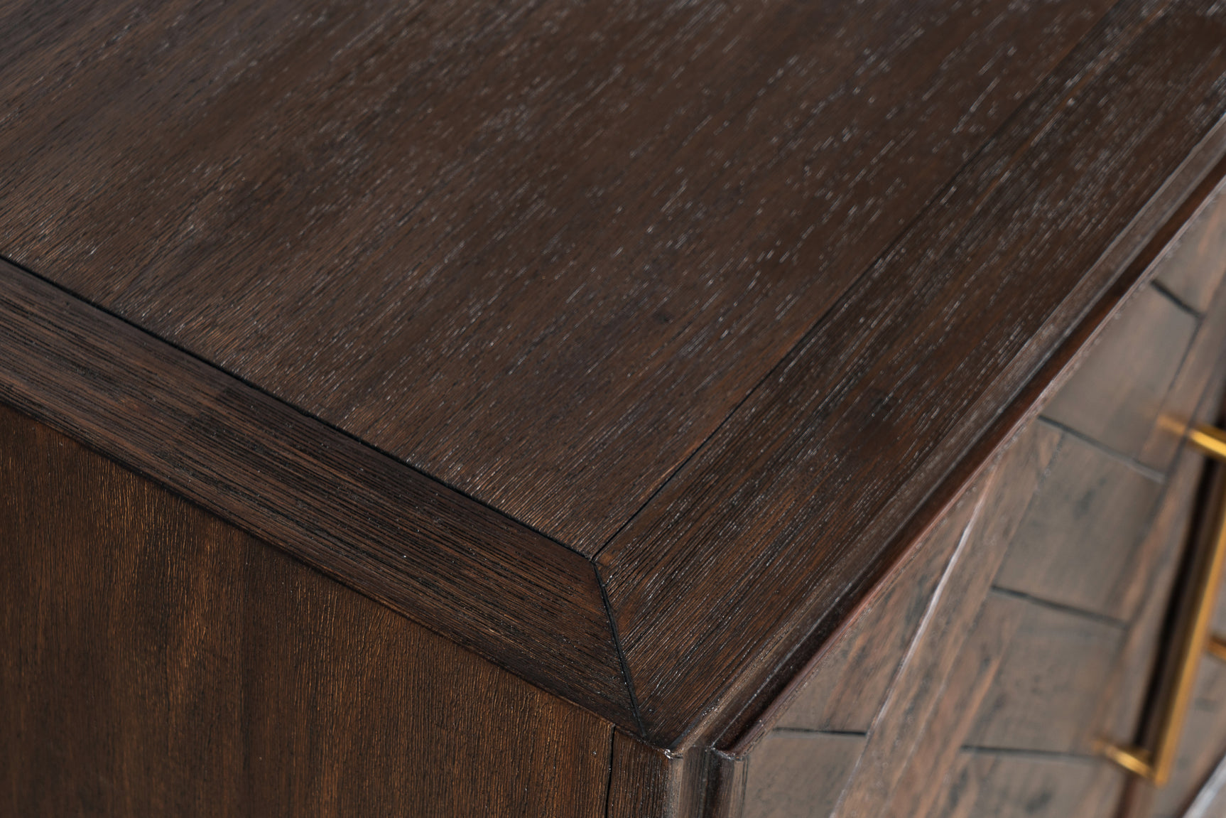 Gramercy Dark Chevron 4 Door Accent Cabinet - Ornate Home