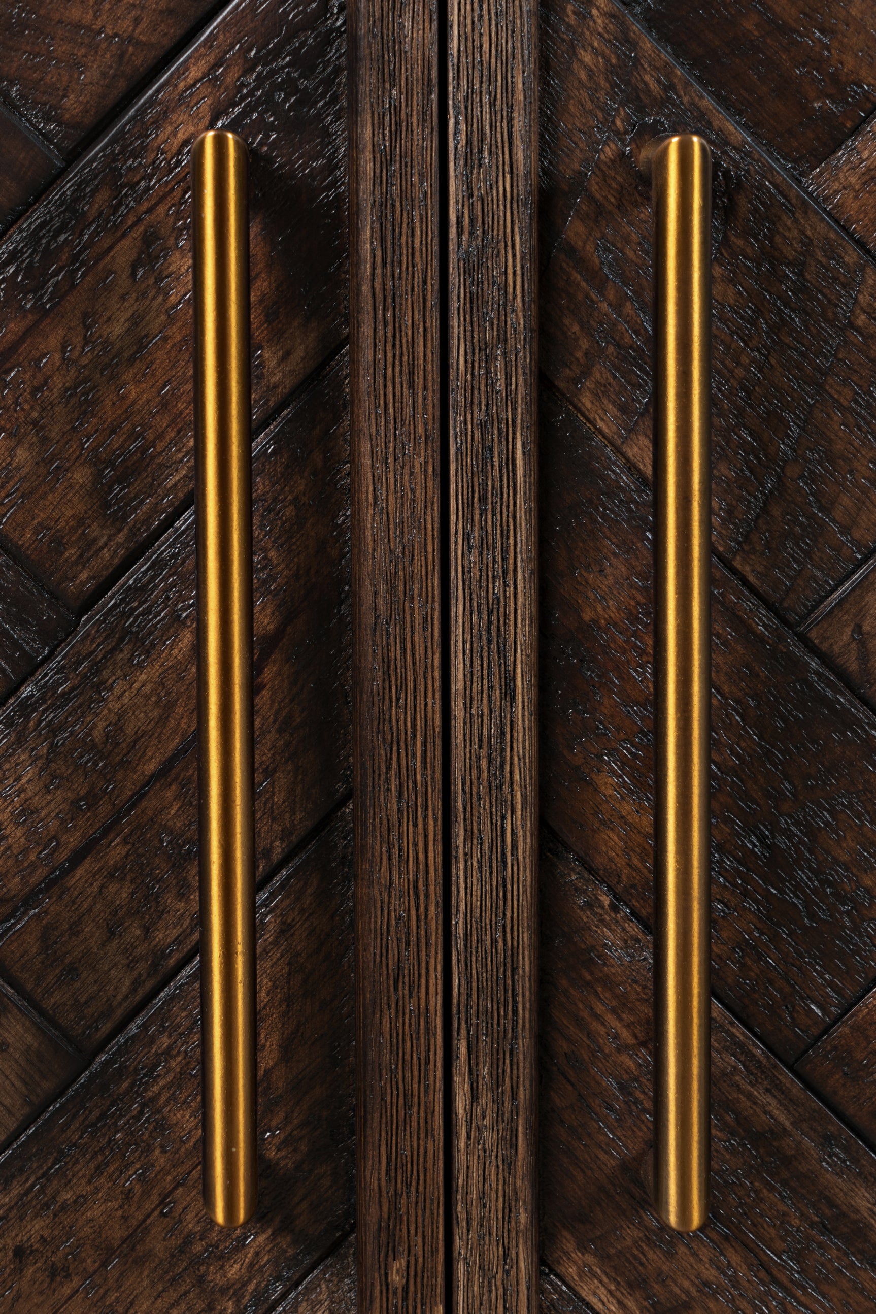 Gramercy Dark Chevron 4 Door Accent Cabinet - Ornate Home