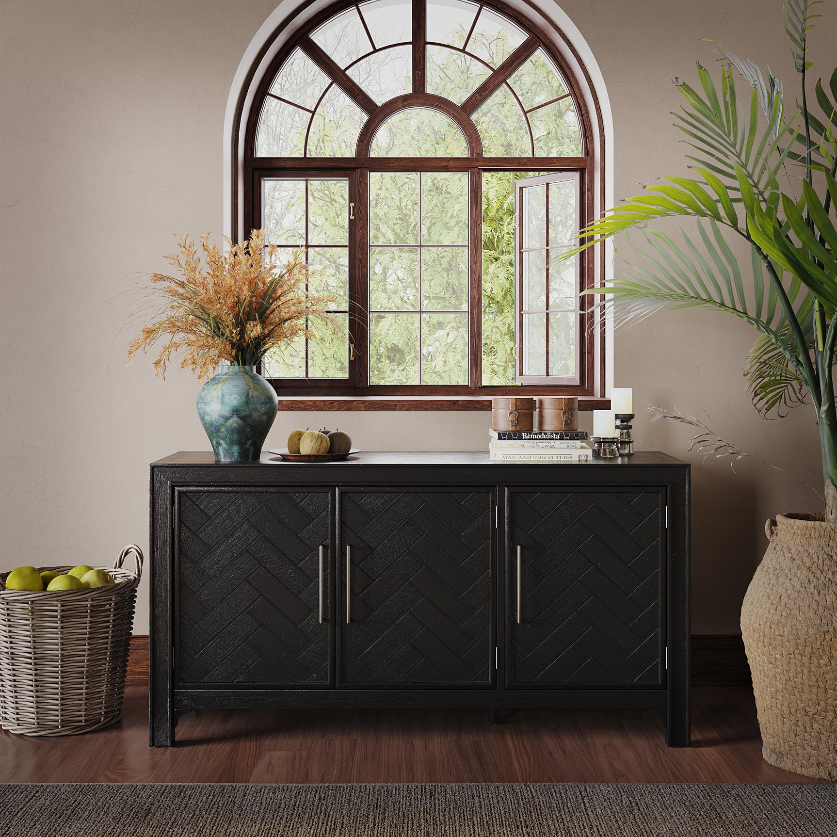 Gramercy Noir 3 Door Accent Cabinet - Ornate Home