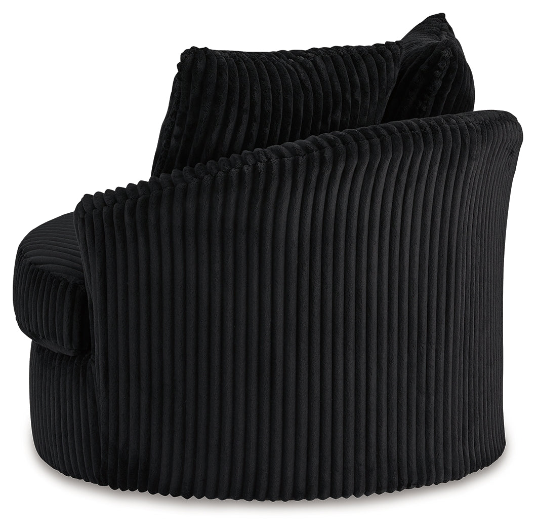 Gramwell Onyx Swivel Chair - Ornate Home