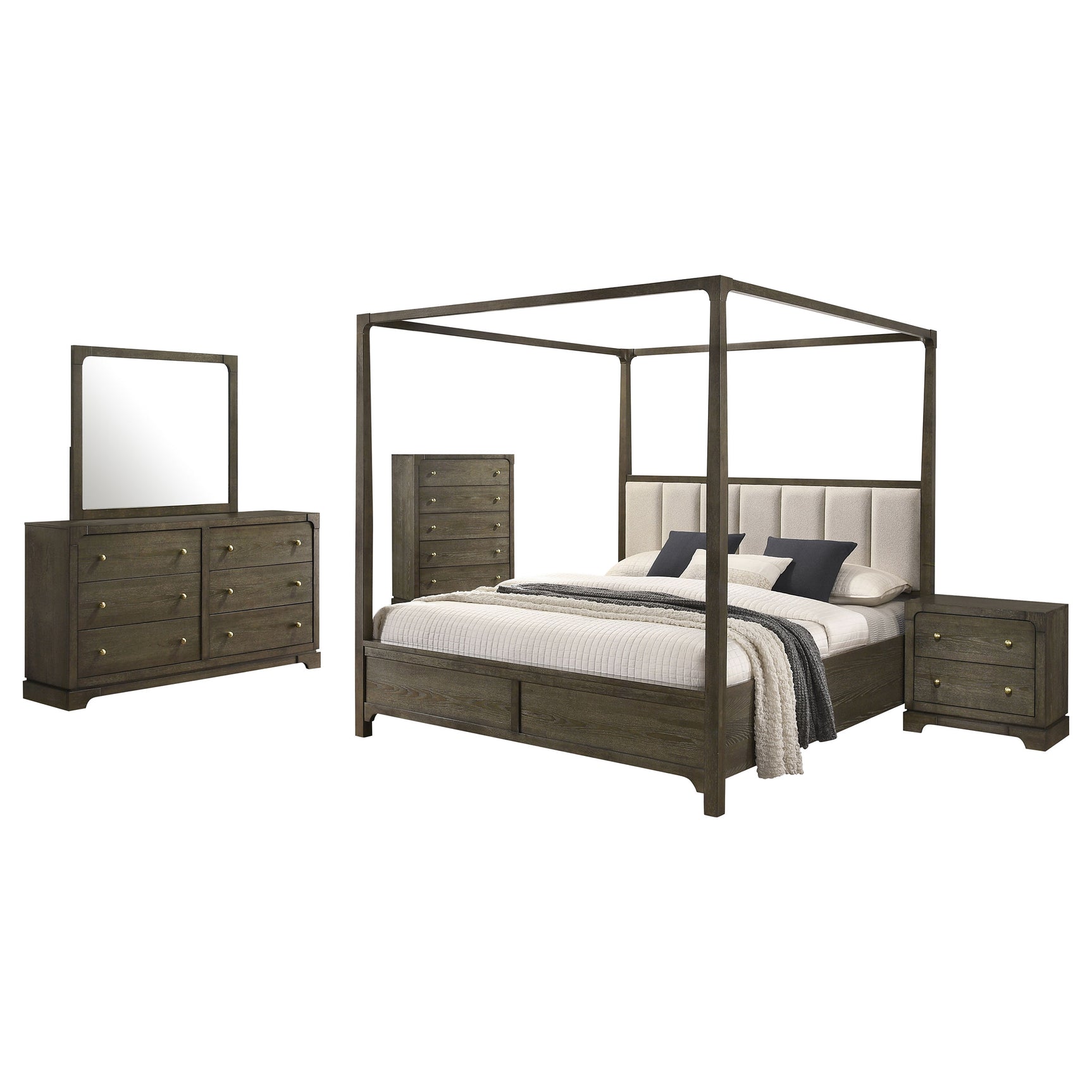 Gran Park Dark Cocoa 5-piece Queen Bedroom Set - Ornate Home