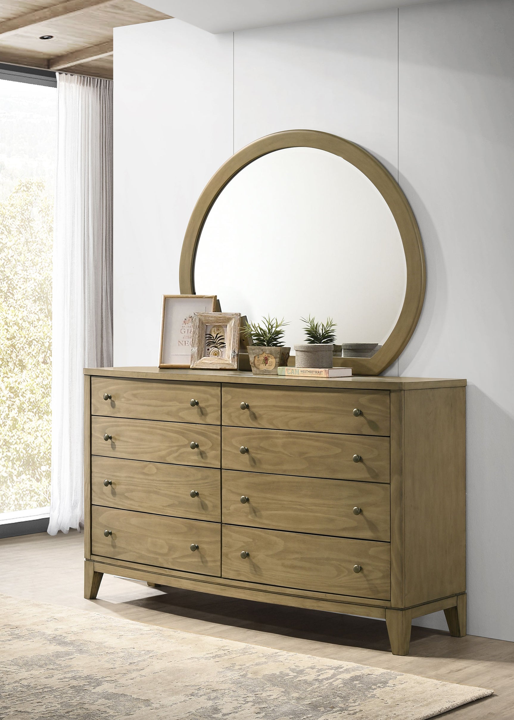 Granada Natural Pine Dresser and Mirror - Ornate Home