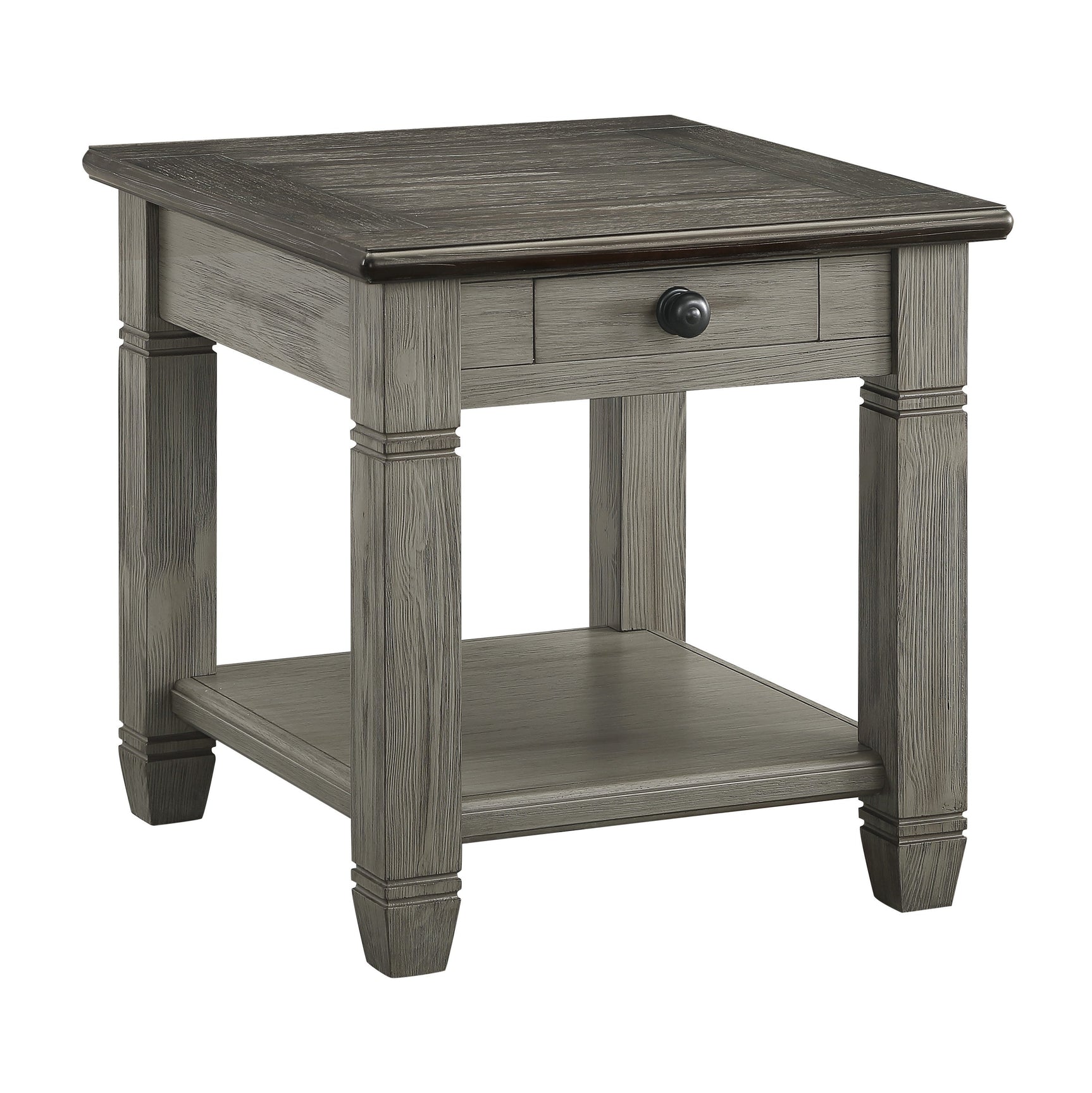Granby Antique Gray End Table - Ornate Home