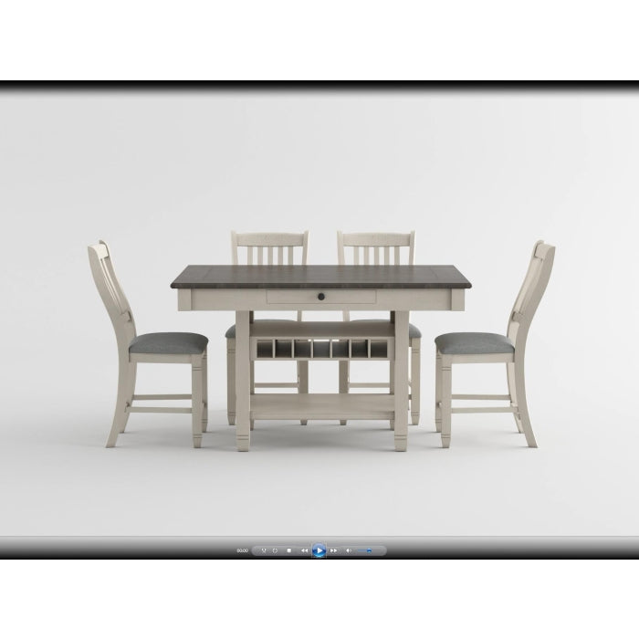 Granby Antique White And Rosy Brown Counter Height Table - Ornate Home