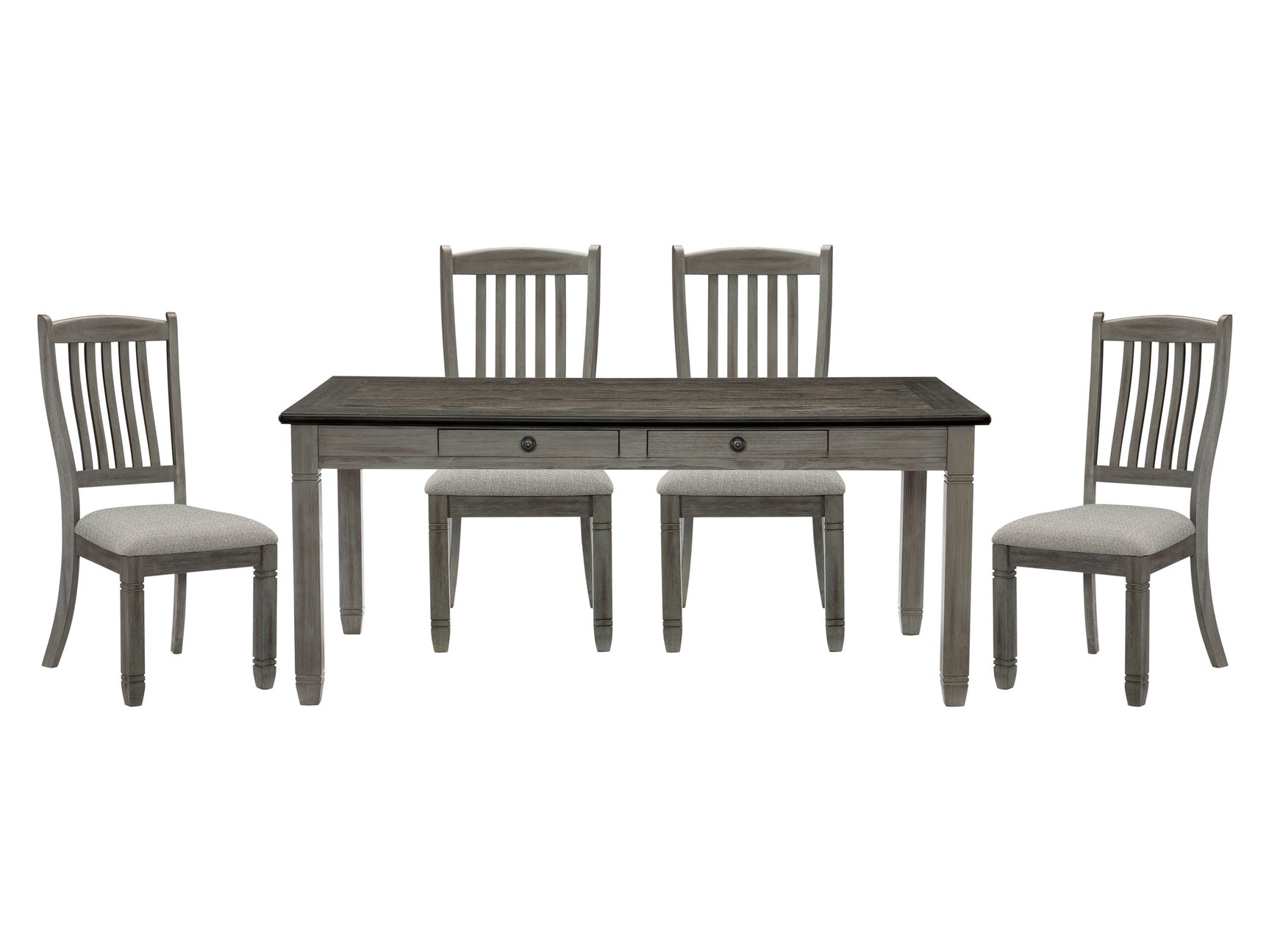 Granby Gray 5-piece Dinig Table Set (6 Drawers) - Ornate Home