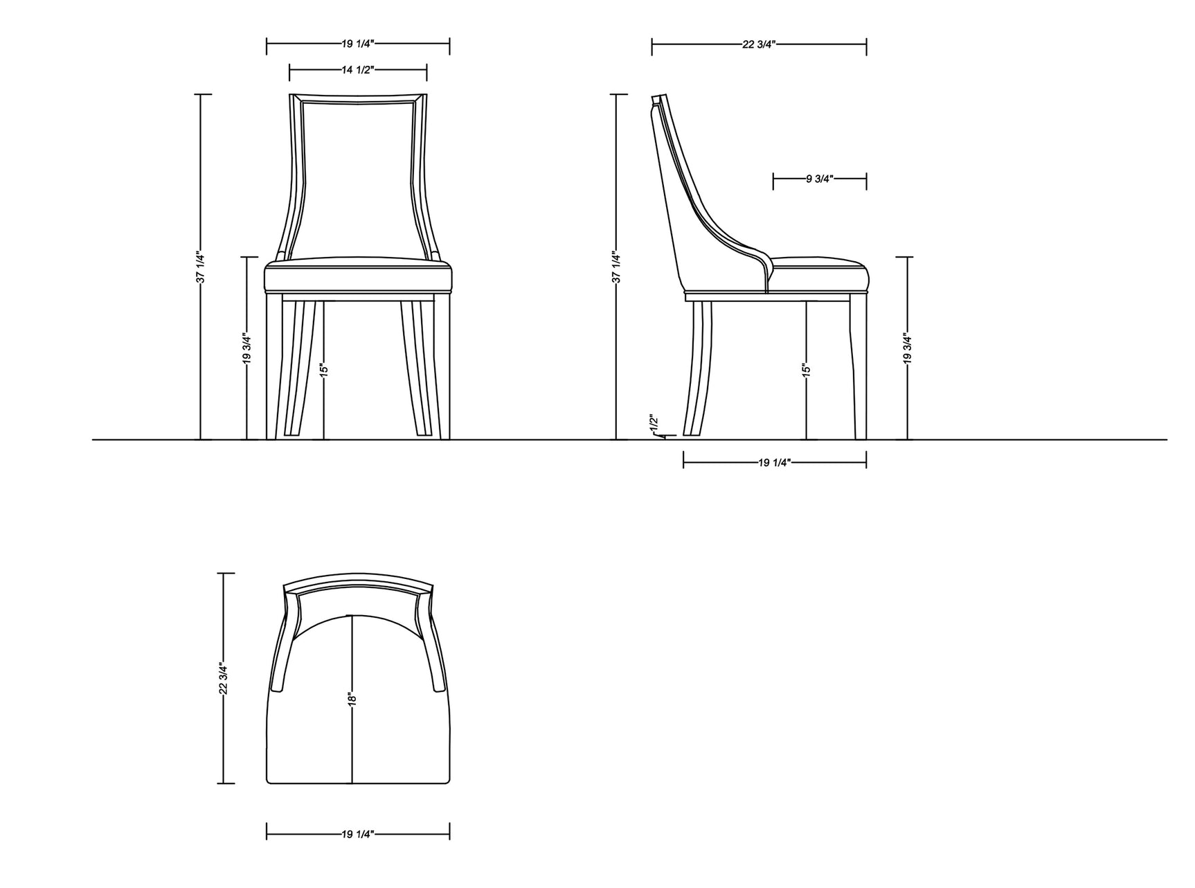 Grand 8-Piece Dining Chairs in Light Grey - Ornate Home