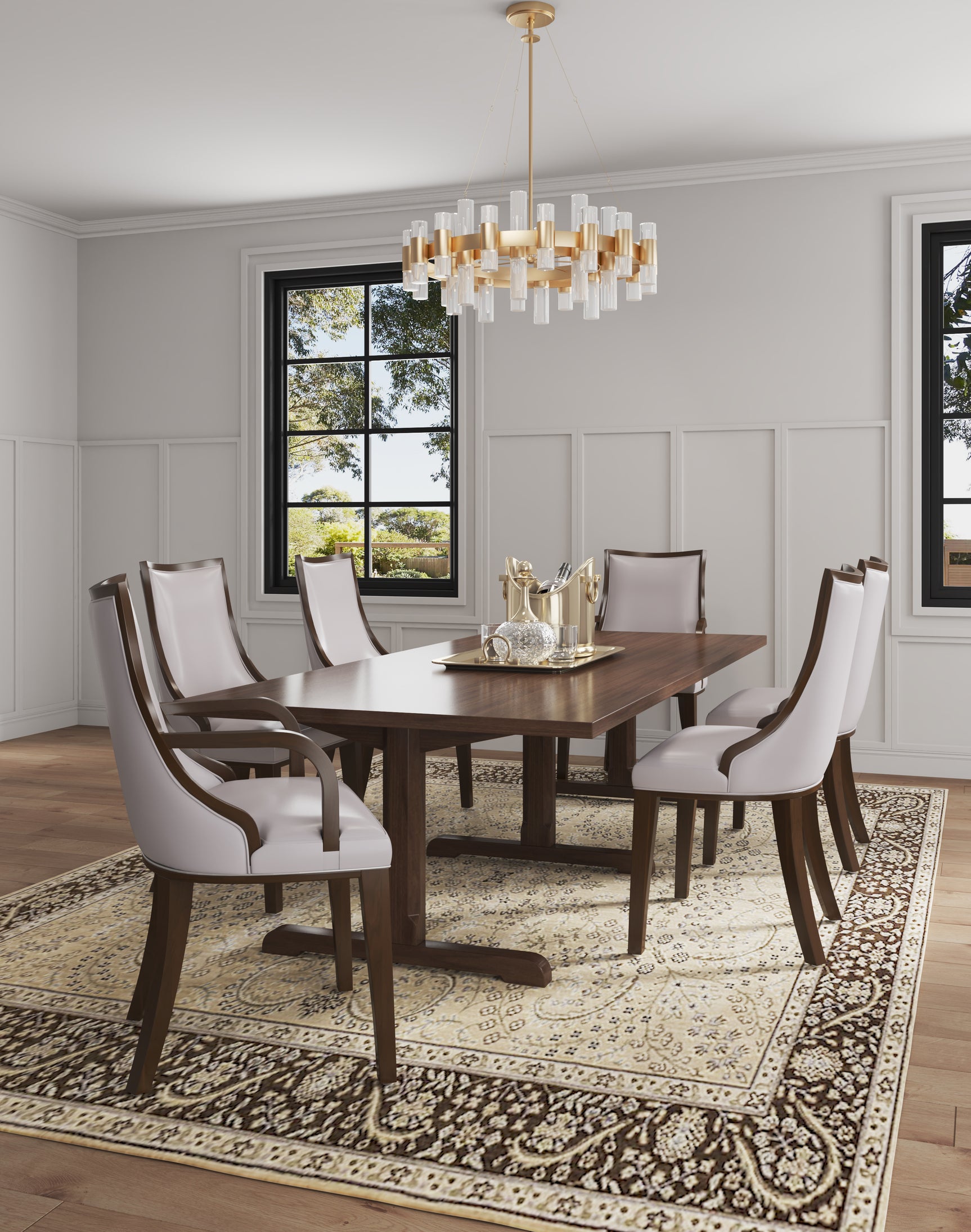 Grand Dining Chairs (set of 4) in Light Grey - Ornate Home