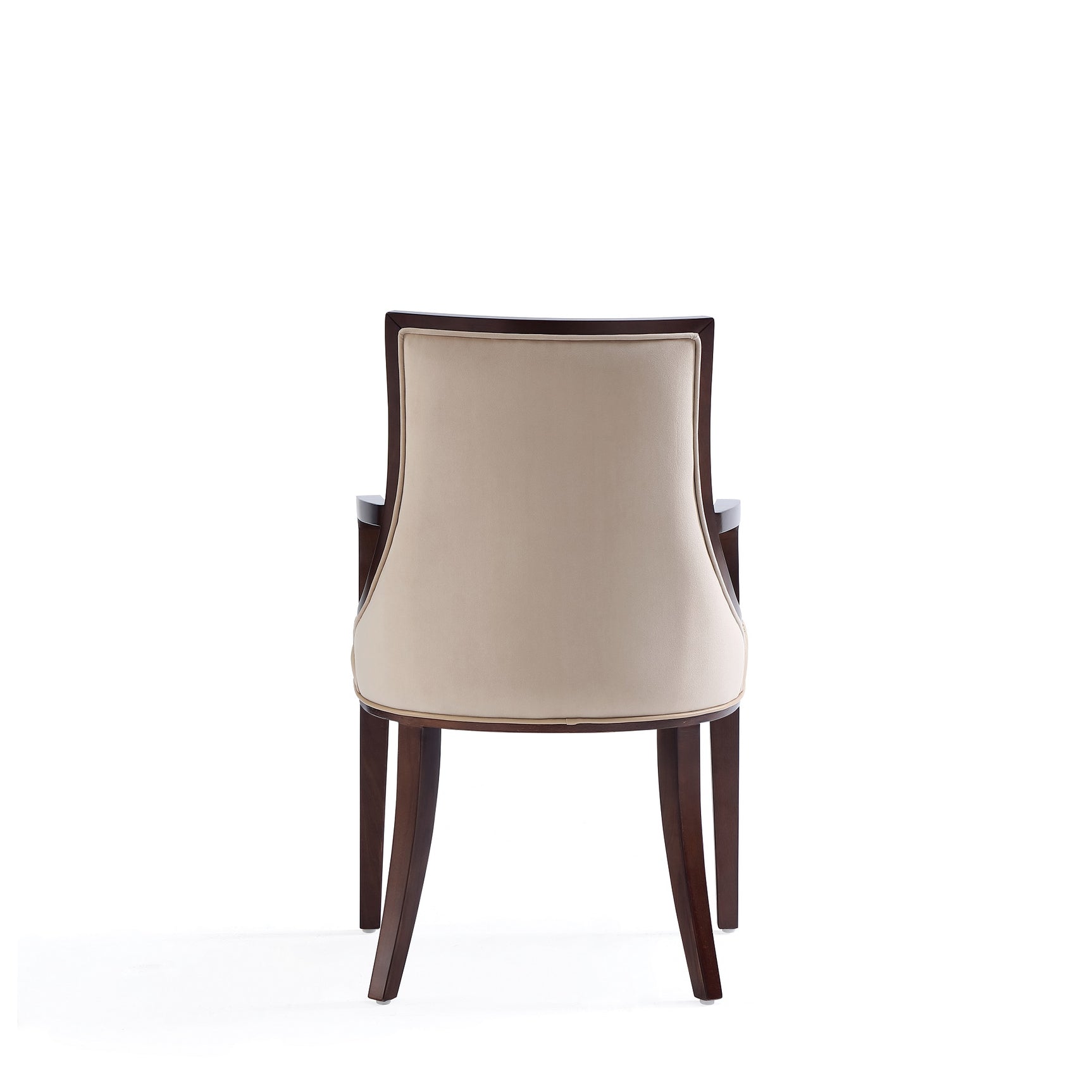 Grand Faux Leather and Velvet Dining Armchair in Tan (set of 2) - Ornate Home