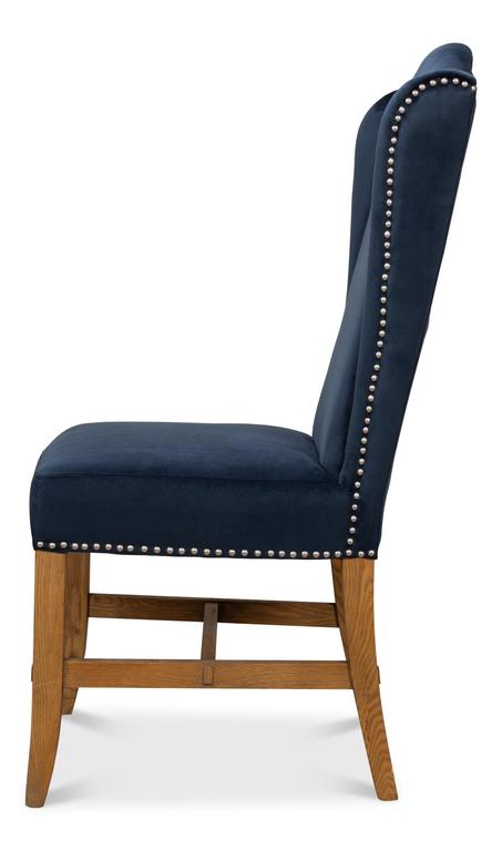Grand Manor Blue High Back Dining Chair (Set of 2) - Ornate Home
