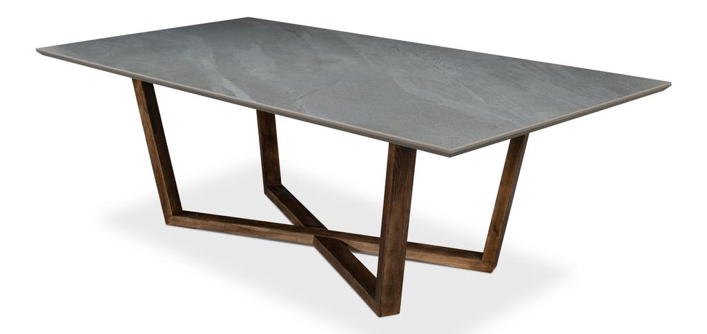 Grand Refined Grey Double Pedestal Dining Table - Ornate Home