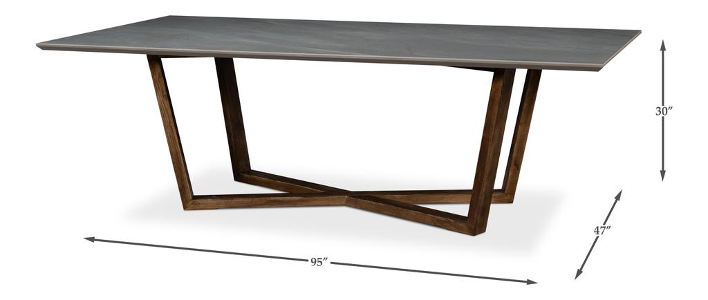 Grand Refined Grey Double Pedestal Dining Table - Ornate Home