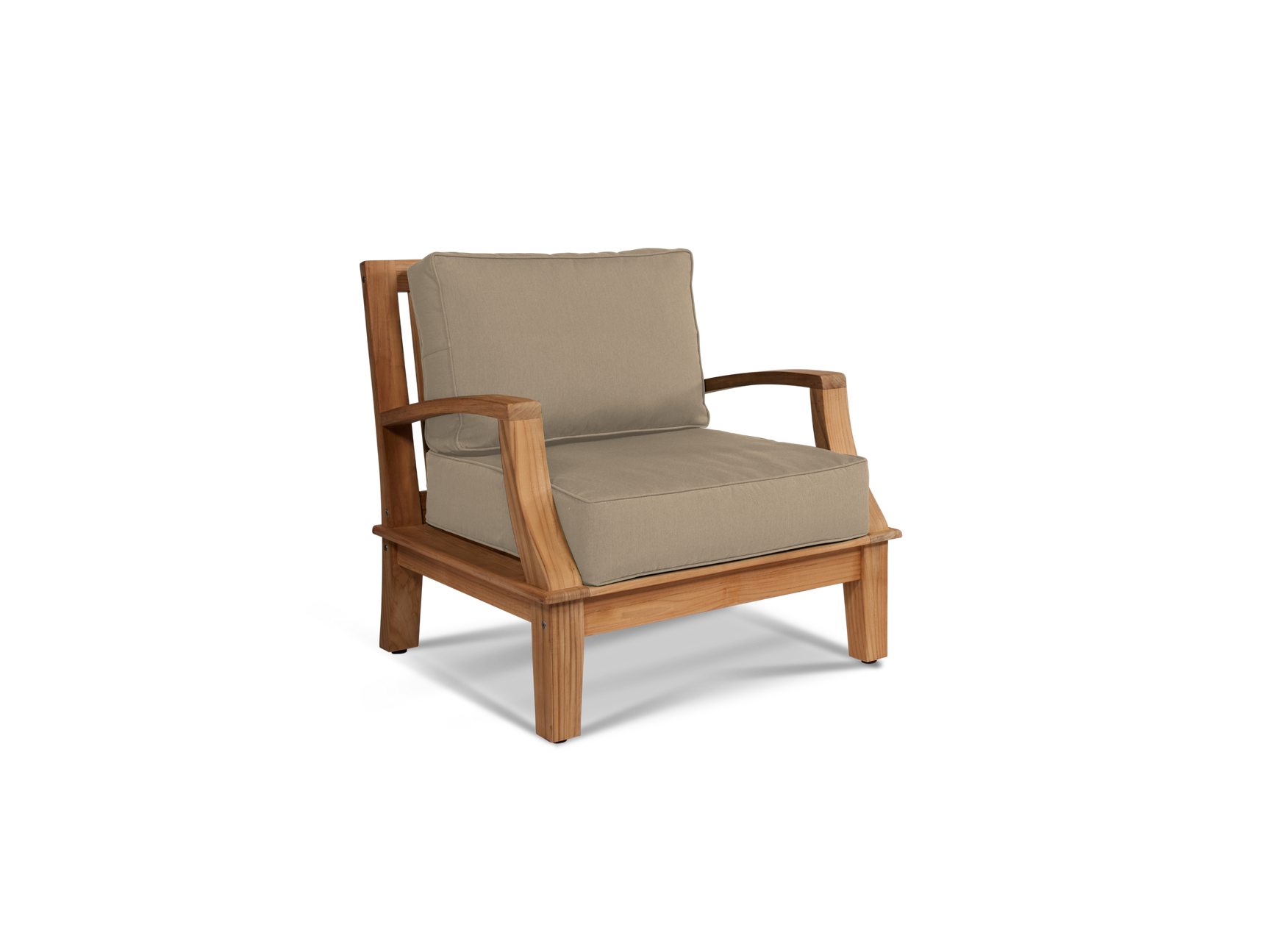 Grande 4-Piece Teak Fawn Outdoor Patio Deep Seating Set with Sunbrella® Cushion - Ornate Home