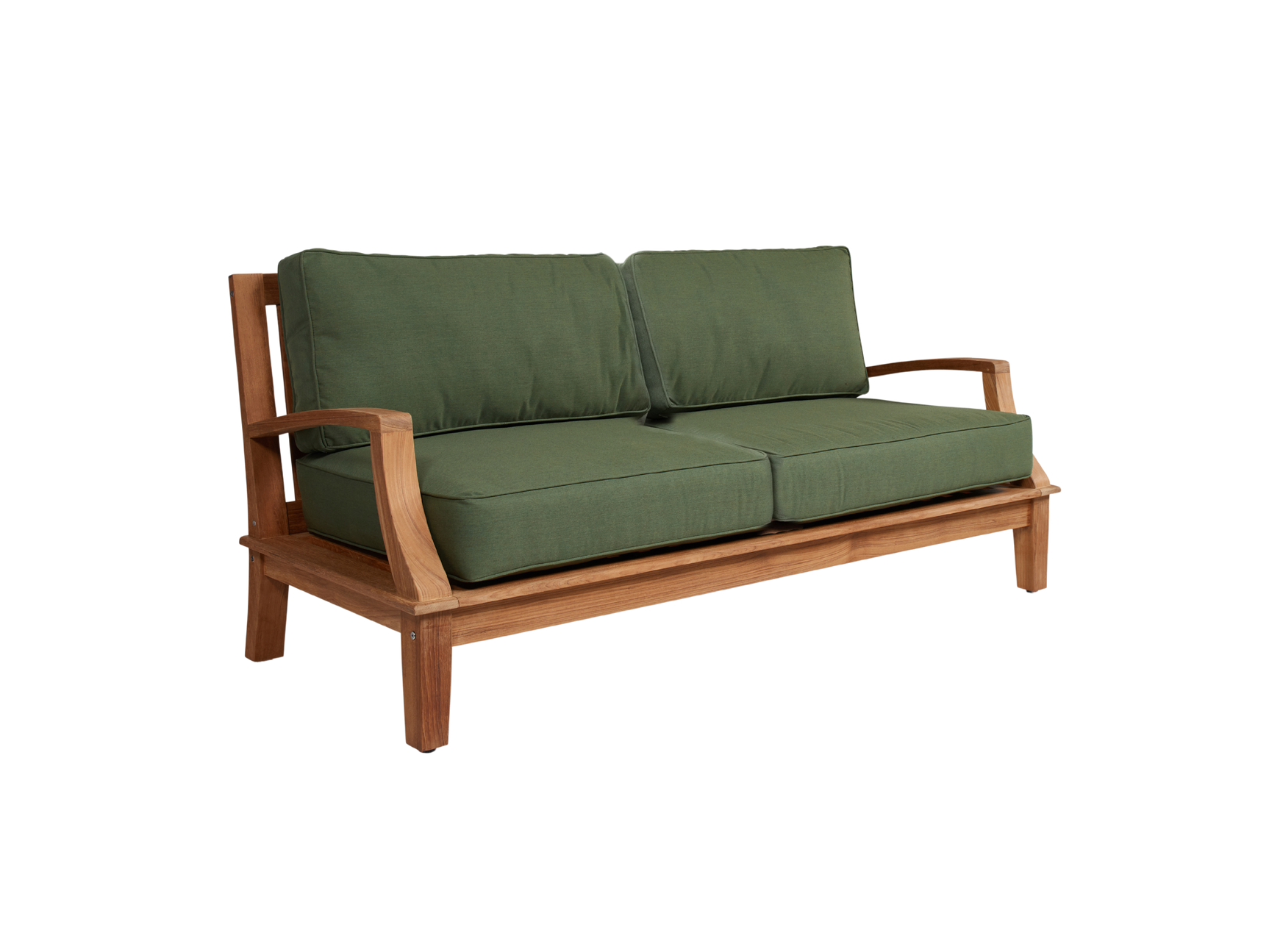 Grande 4-Piece Teak Fern Green Outdoor Patio Deep Seating Set with Sunbrella® Cushion - Ornate Home