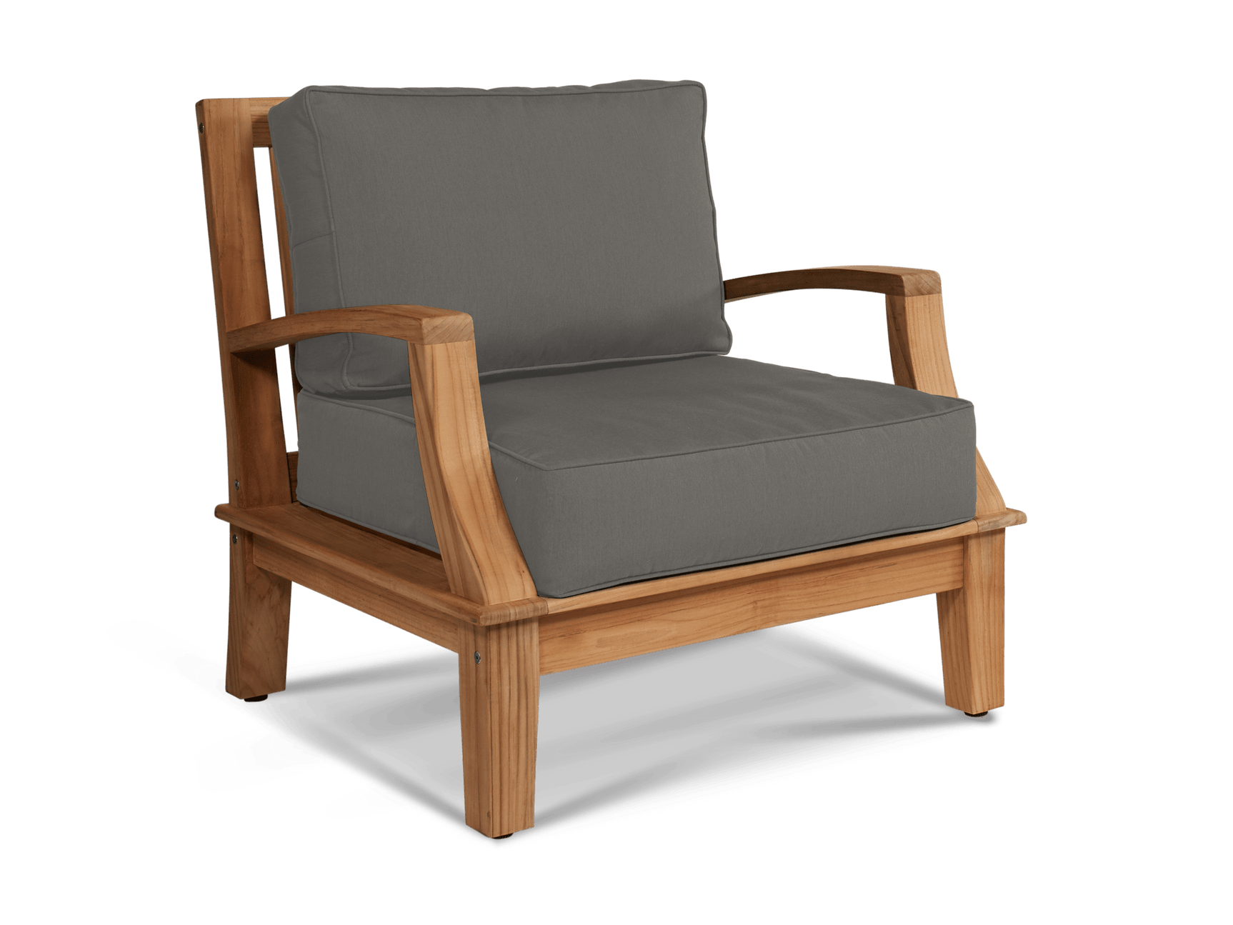 Grande Teak Charcoal Outdoor Club Chair with Sunbrella® Cushion - Ornate Home