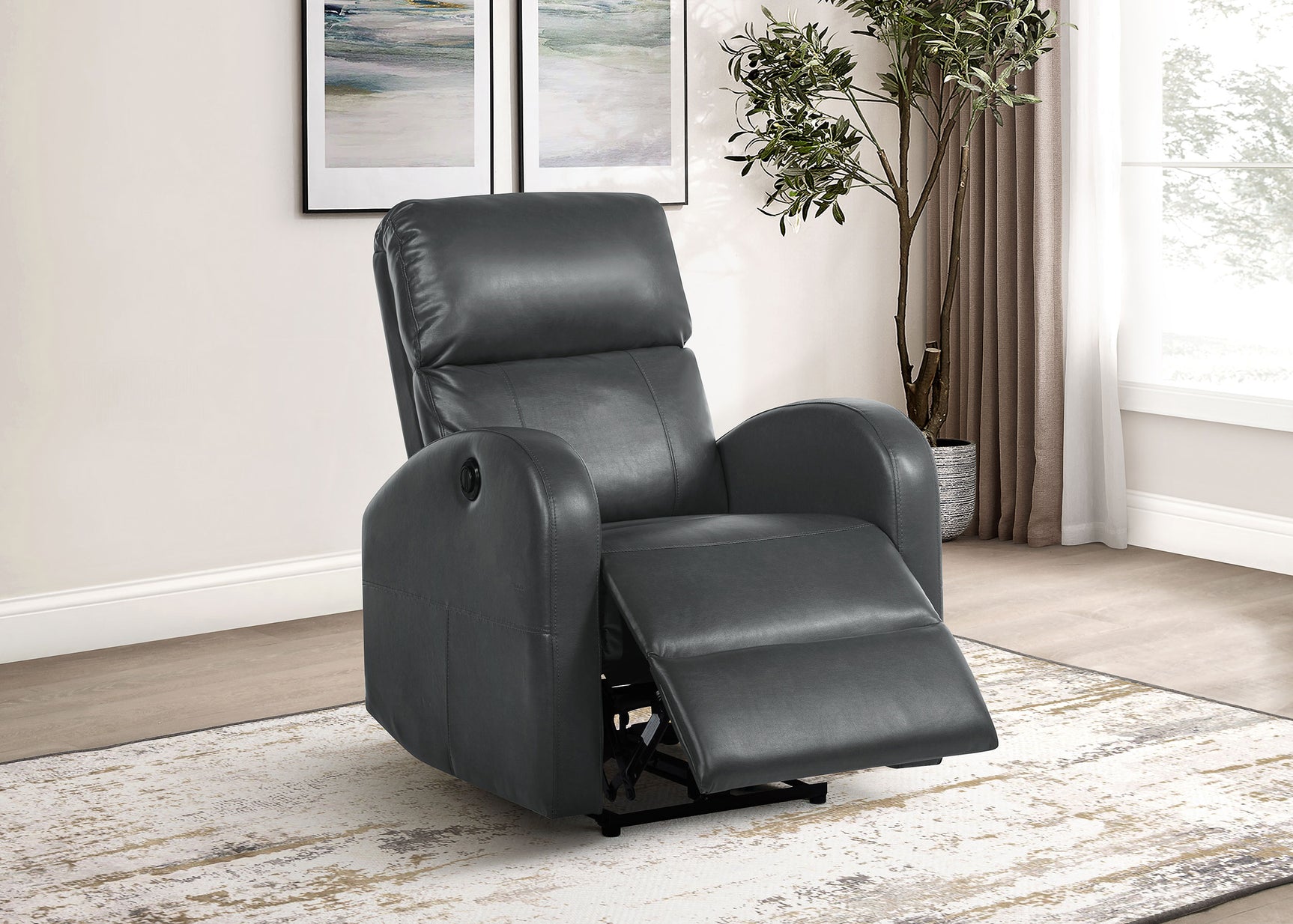 Grant Grey Power Recliner - Ornate Home