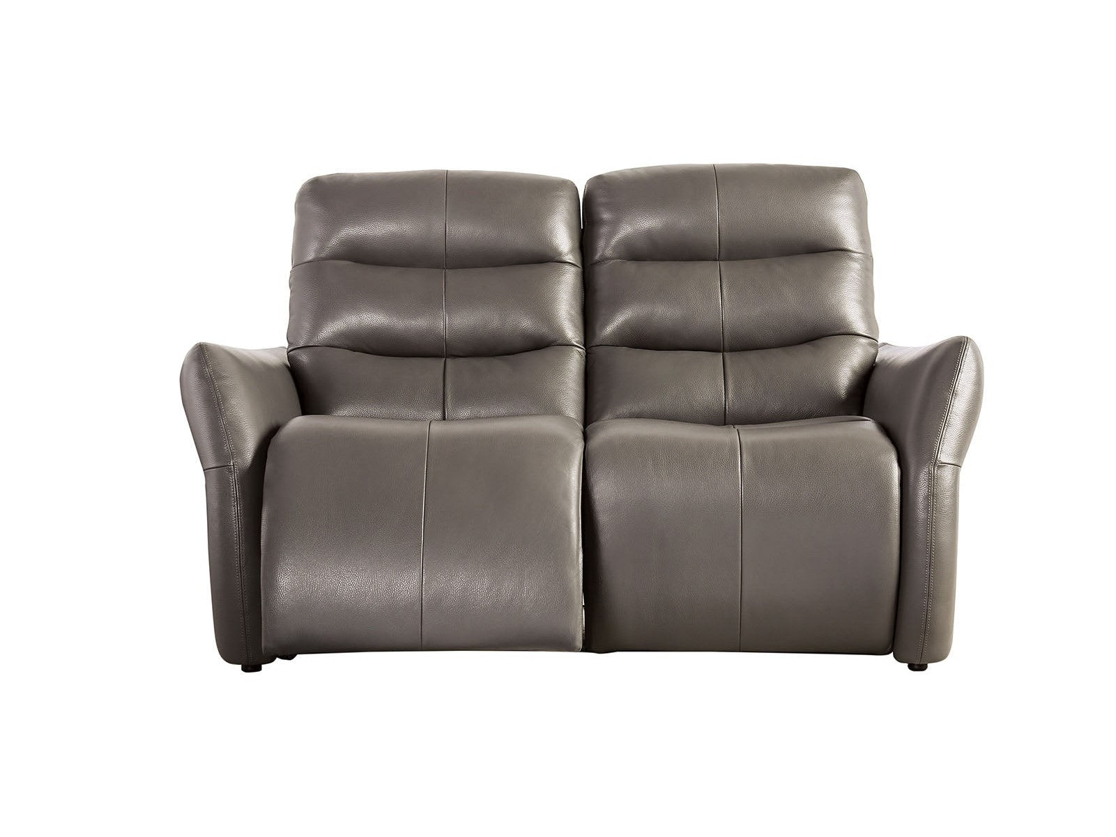 Granucci Gray Real Italian Leather Reclining Loveseat - Ornate Home