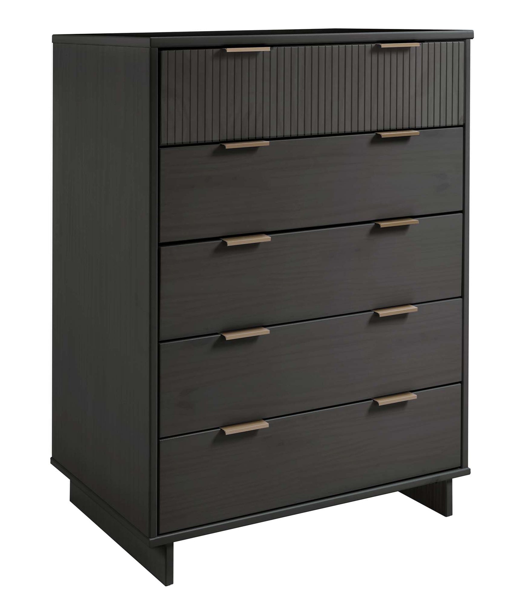Granville 2-Piece Tall Chest and Standard Dresser Set in Dark Grey - Ornate Home