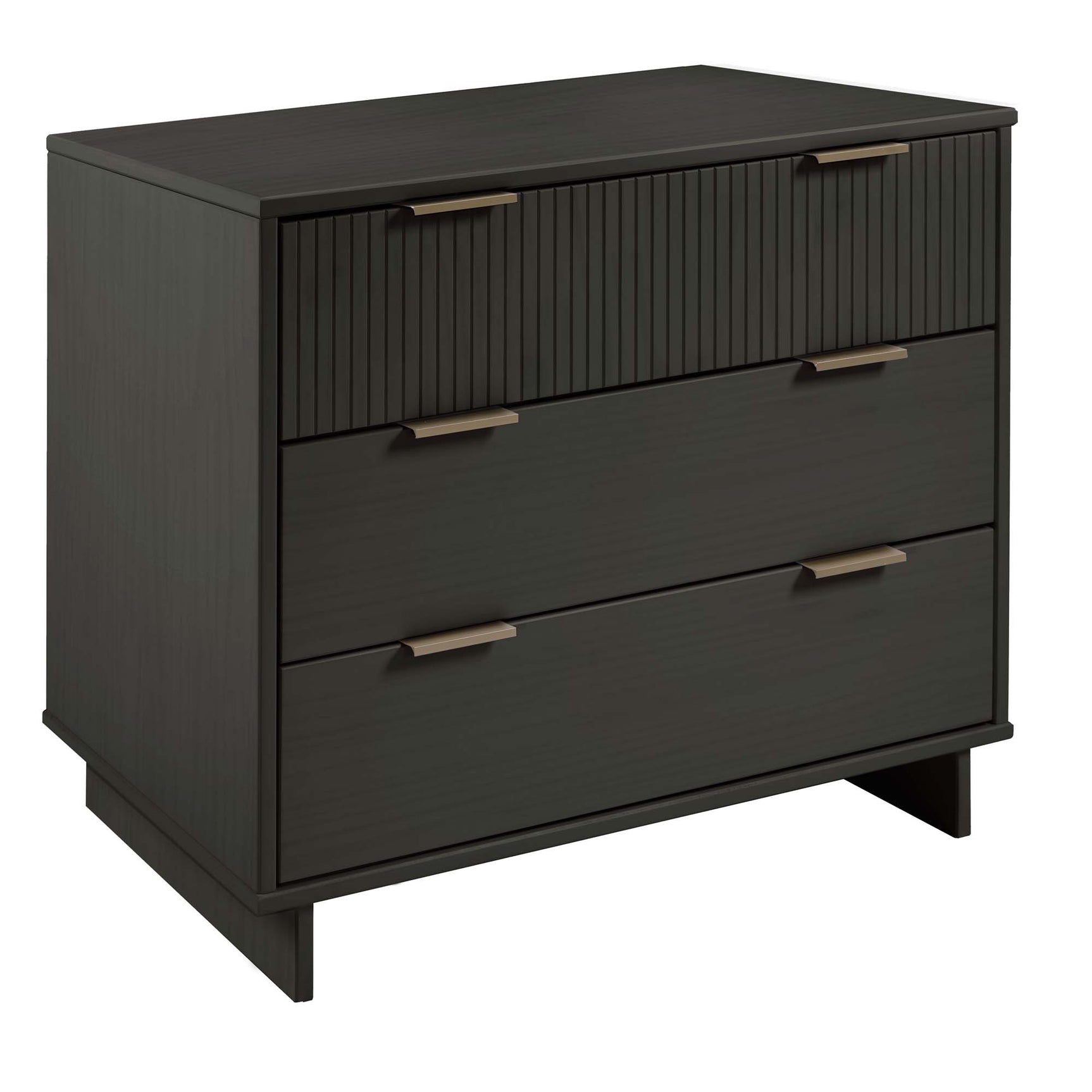Granville 3-Piece Standard Dresser, Tall Narrow Chest and Nightstand Set in Dark Grey - Ornate Home