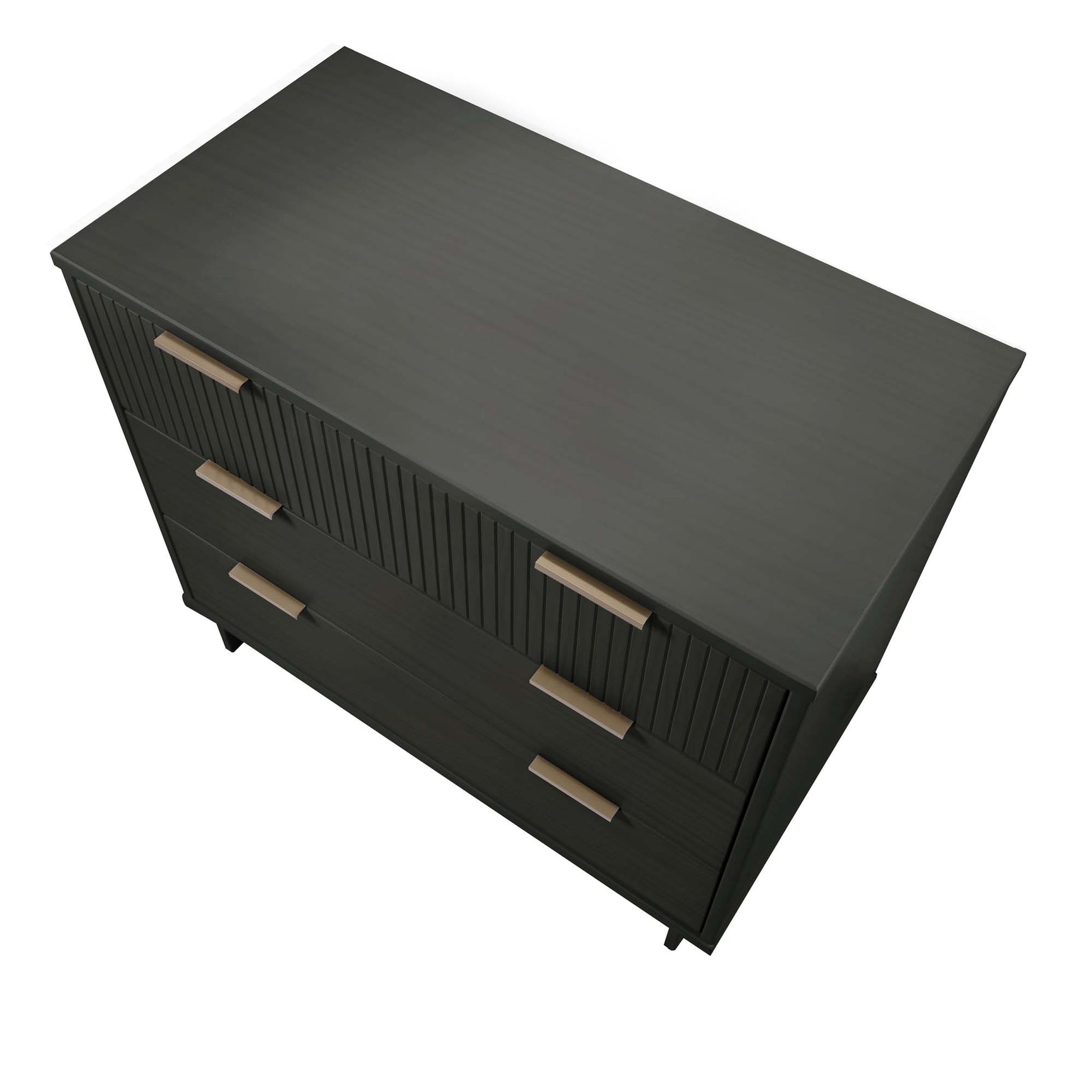 Granville 3-Piece Standard Dresser, Tall Narrow Chest and Nightstand Set in Dark Grey - Ornate Home