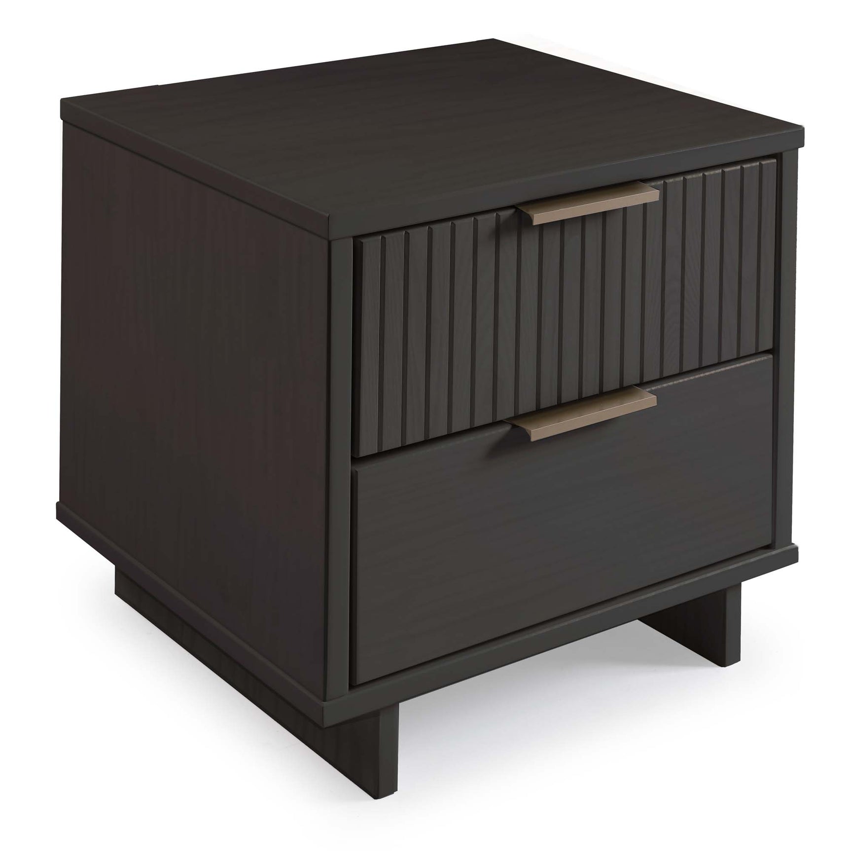 Granville 3-Piece Standard Dresser, Tall Narrow Chest and Nightstand Set in Dark Grey - Ornate Home