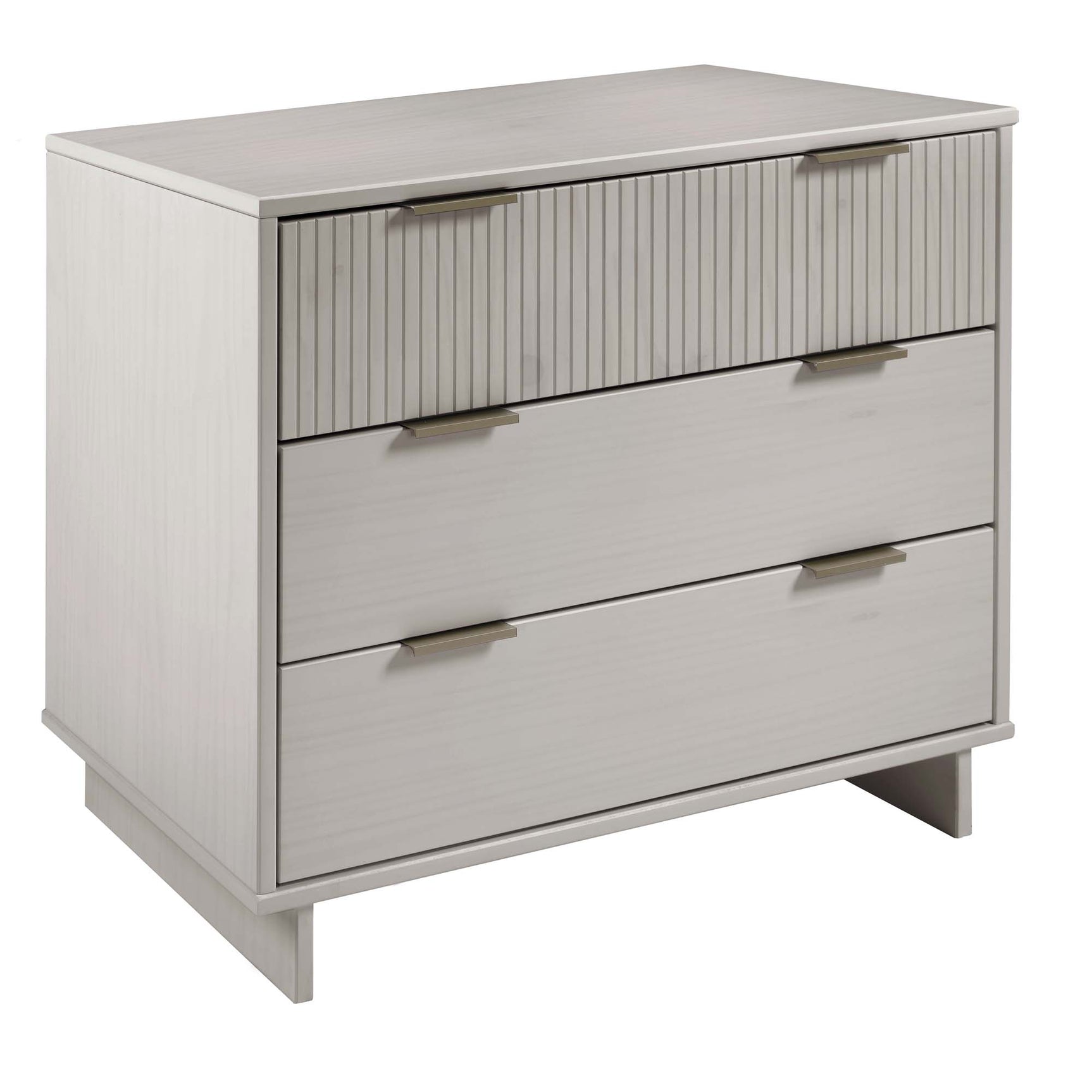 Granville 3-Piece Standard Dresser, Tall Narrow Chest and Nightstand Set in Light Grey - Ornate Home