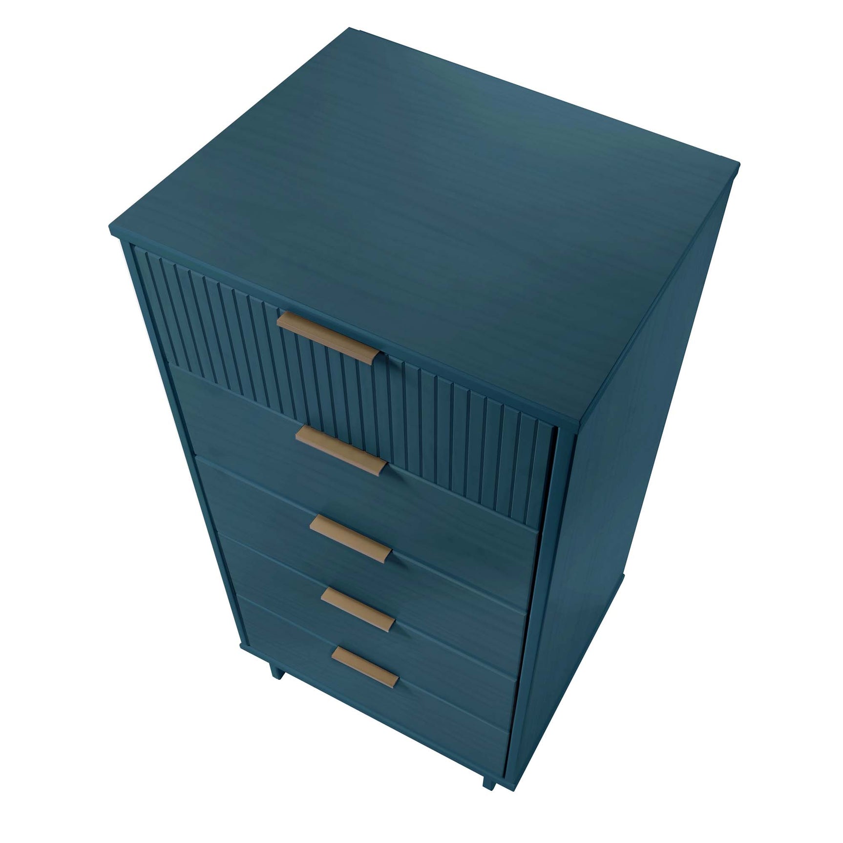 Granville 3-Piece Standard Dresser, Tall Narrow Chest and Nightstand Set in Midnight Blue - Ornate Home