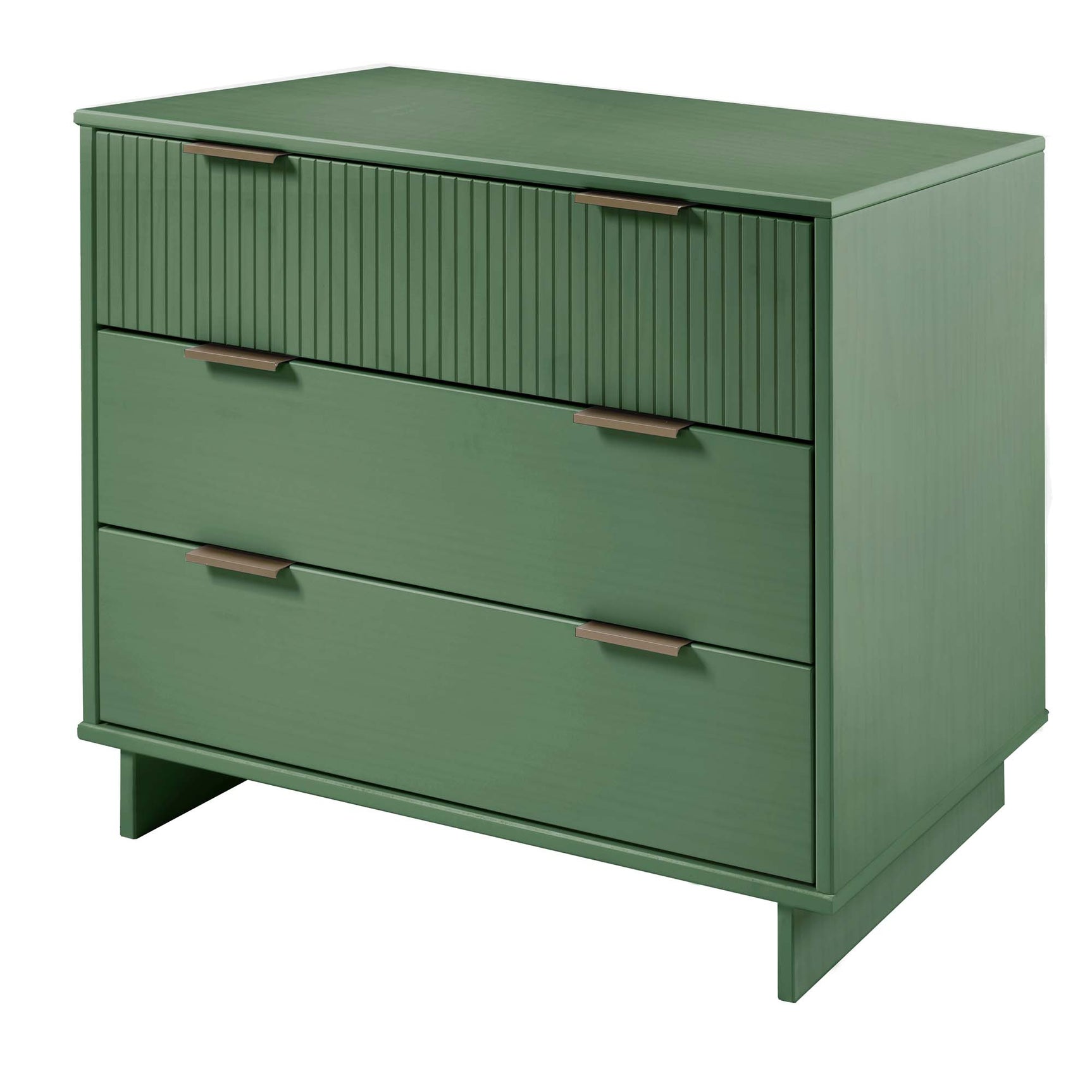 Granville 3-Piece Standard Dresser, Tall Narrow Chest and Nightstand Set in Sage Green - Ornate Home