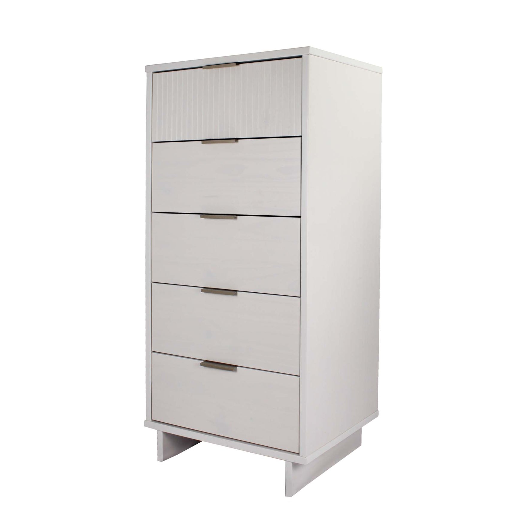 Granville 3-Piece Standard Dresser, Tall Narrow Chest and Nightstand Set in White - Ornate Home