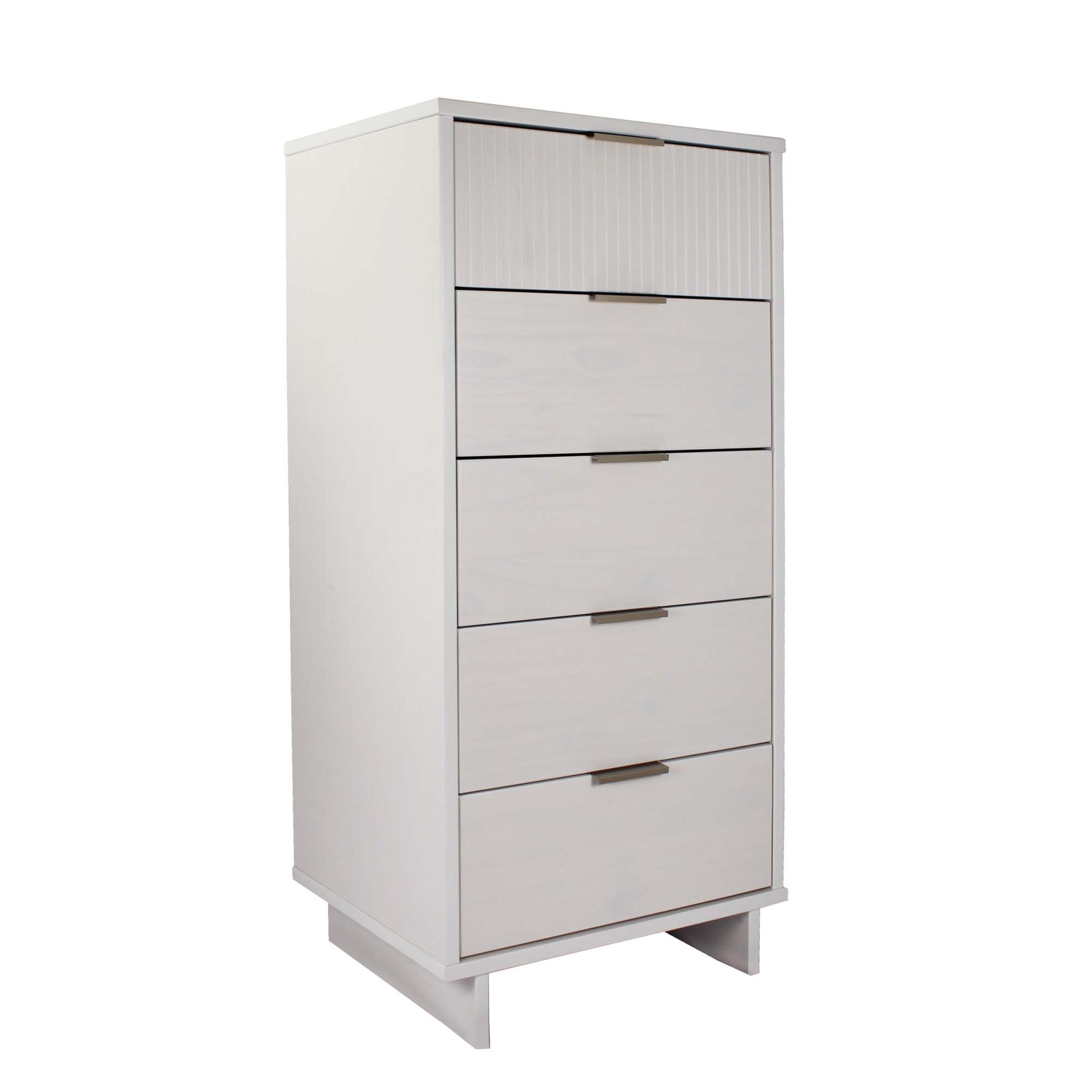 Granville 3-Piece Standard Dresser, Tall Narrow Chest and Nightstand Set in White - Ornate Home
