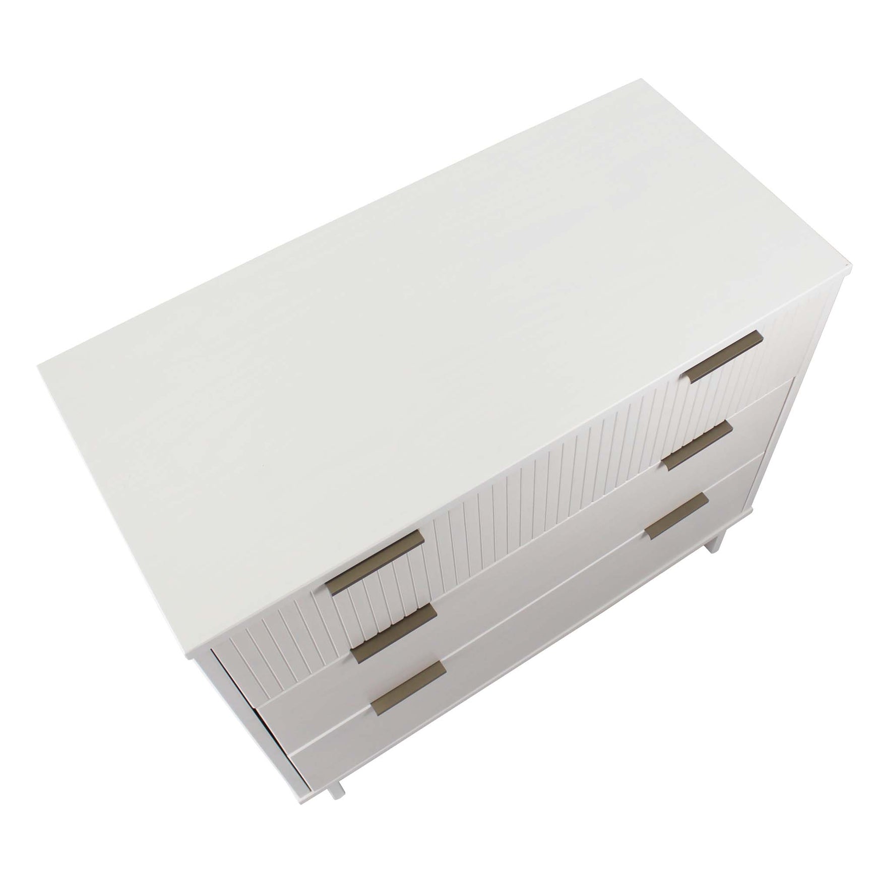 Granville 3-Piece Standard Dresser, Tall Narrow Chest and Nightstand Set in White - Ornate Home