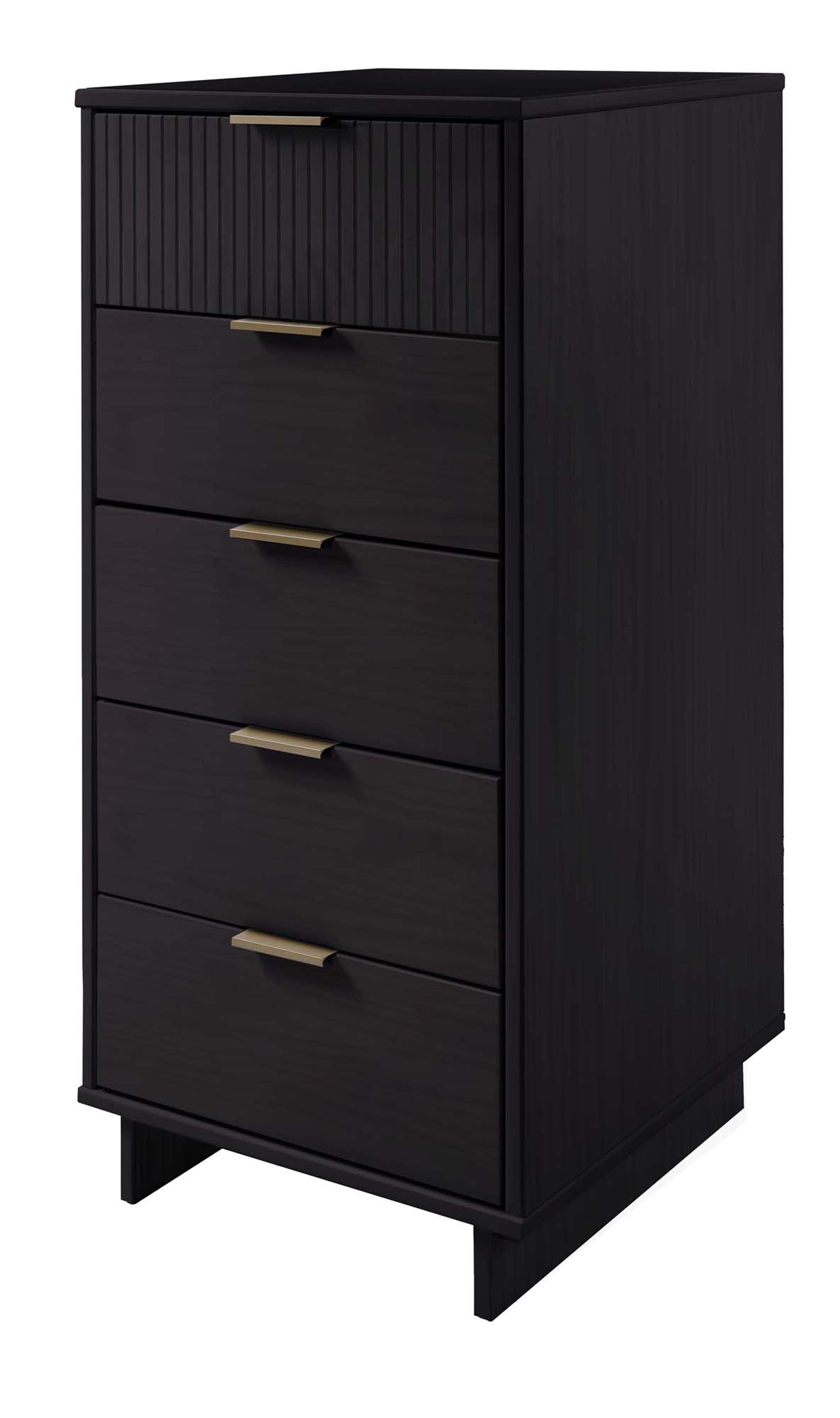 Granville 3-Piece Tall Narrow Chest, Double Dresser Set and Standard Dresser Set in Black - Ornate Home