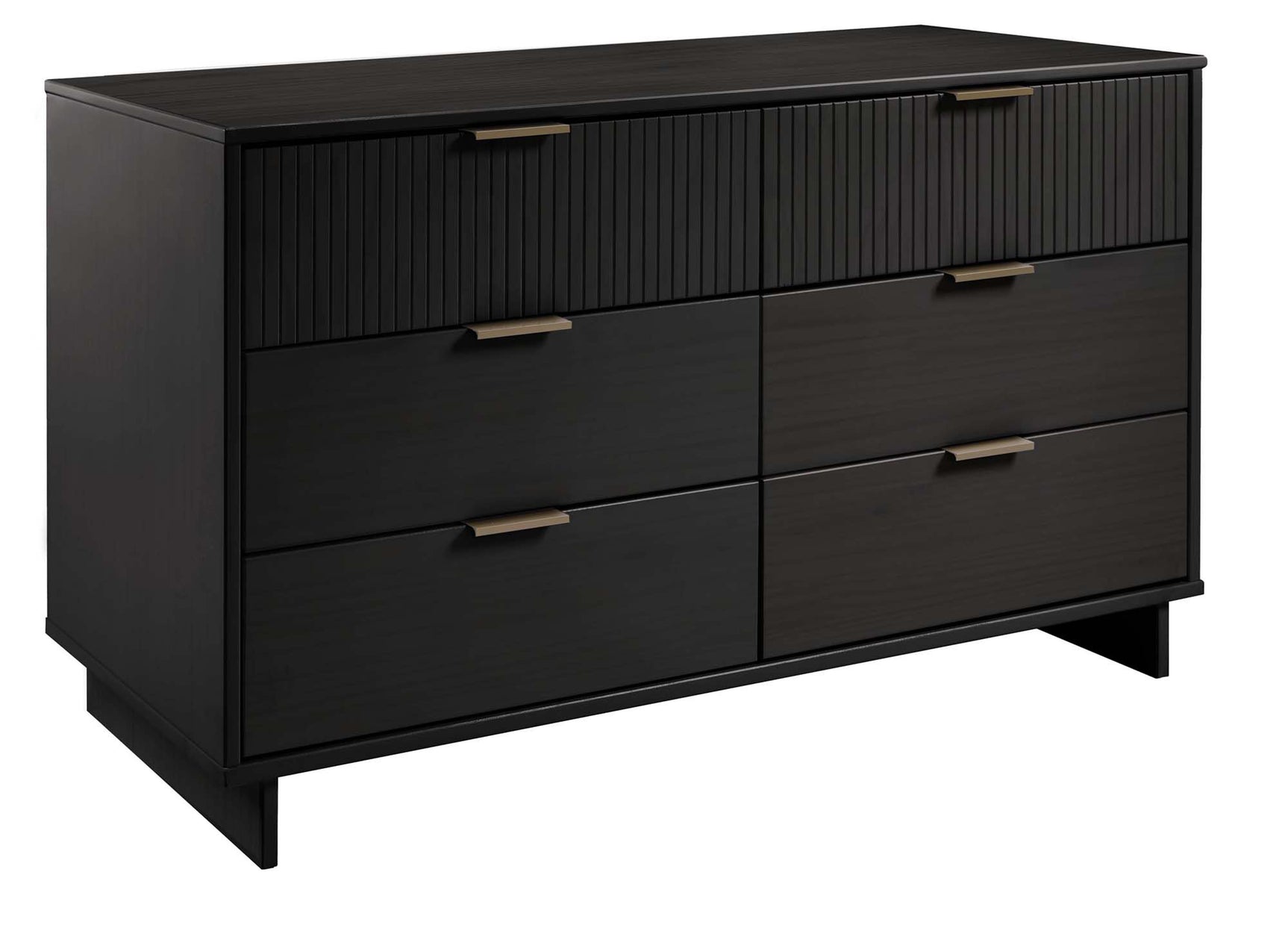 Granville 3-Piece Tall Narrow Chest, Double Dresser Set and Standard Dresser Set in Black - Ornate Home