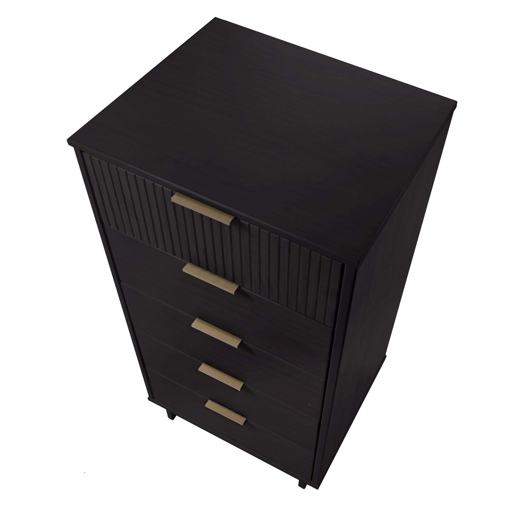 Granville 3-Piece Tall Narrow Chest, Double Dresser and Nightstand Set in Black - Ornate Home