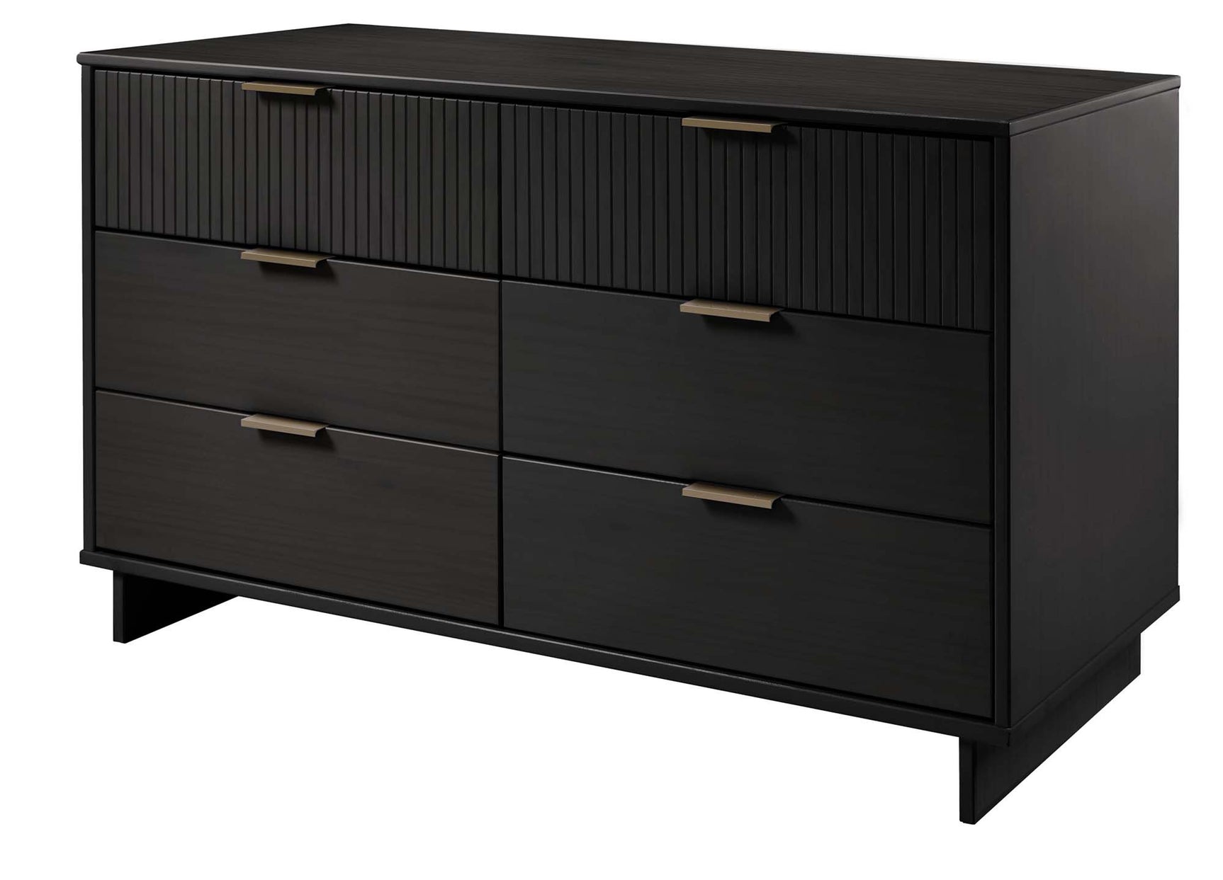 Granville 3-Piece Tall Narrow Chest, Double Dresser and Nightstand Set in Black - Ornate Home