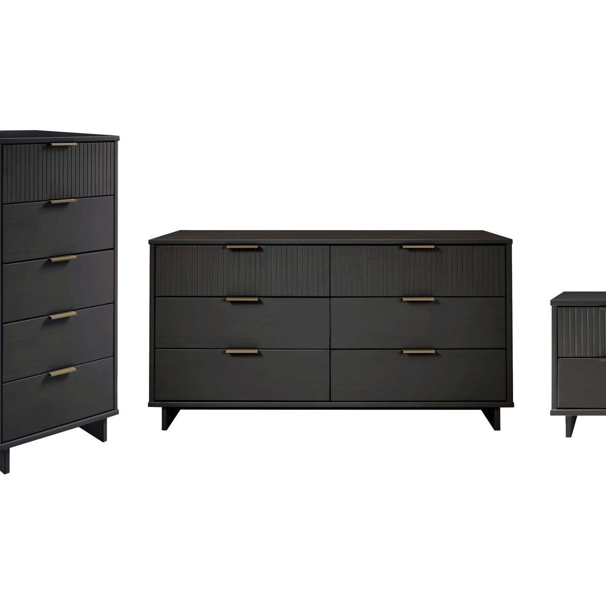 tall skinny grey dresser Manhattan Comfort Granville 3-Piece Narrow Chest, Double and Nightstand Set in Dark active0421