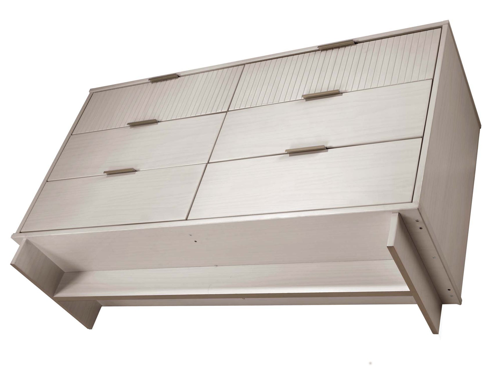 Granville 3-Piece Tall Narrow Chest, Double Dresser and Nightstand Set in Light Grey - Ornate Home