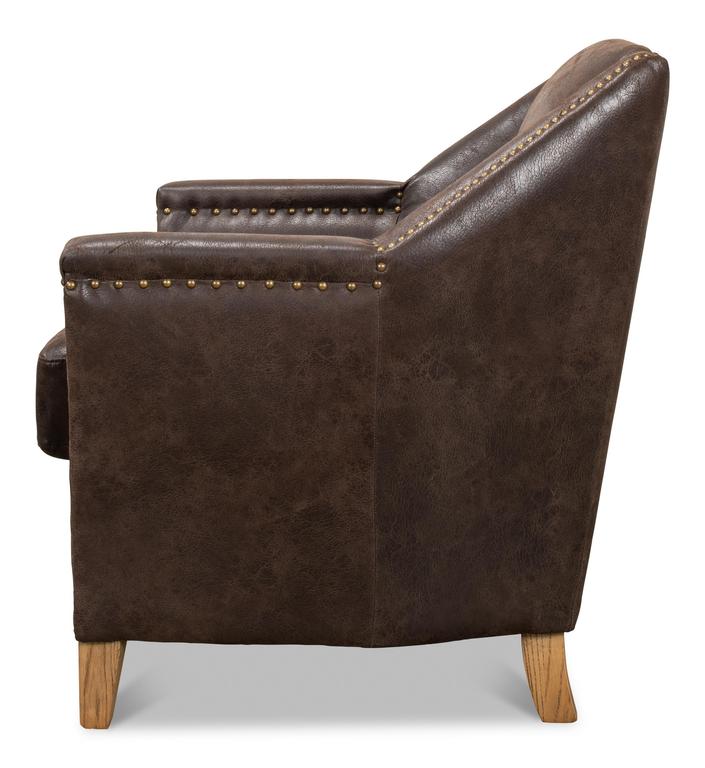 Granville Brown Leather Chair - Ornate Home