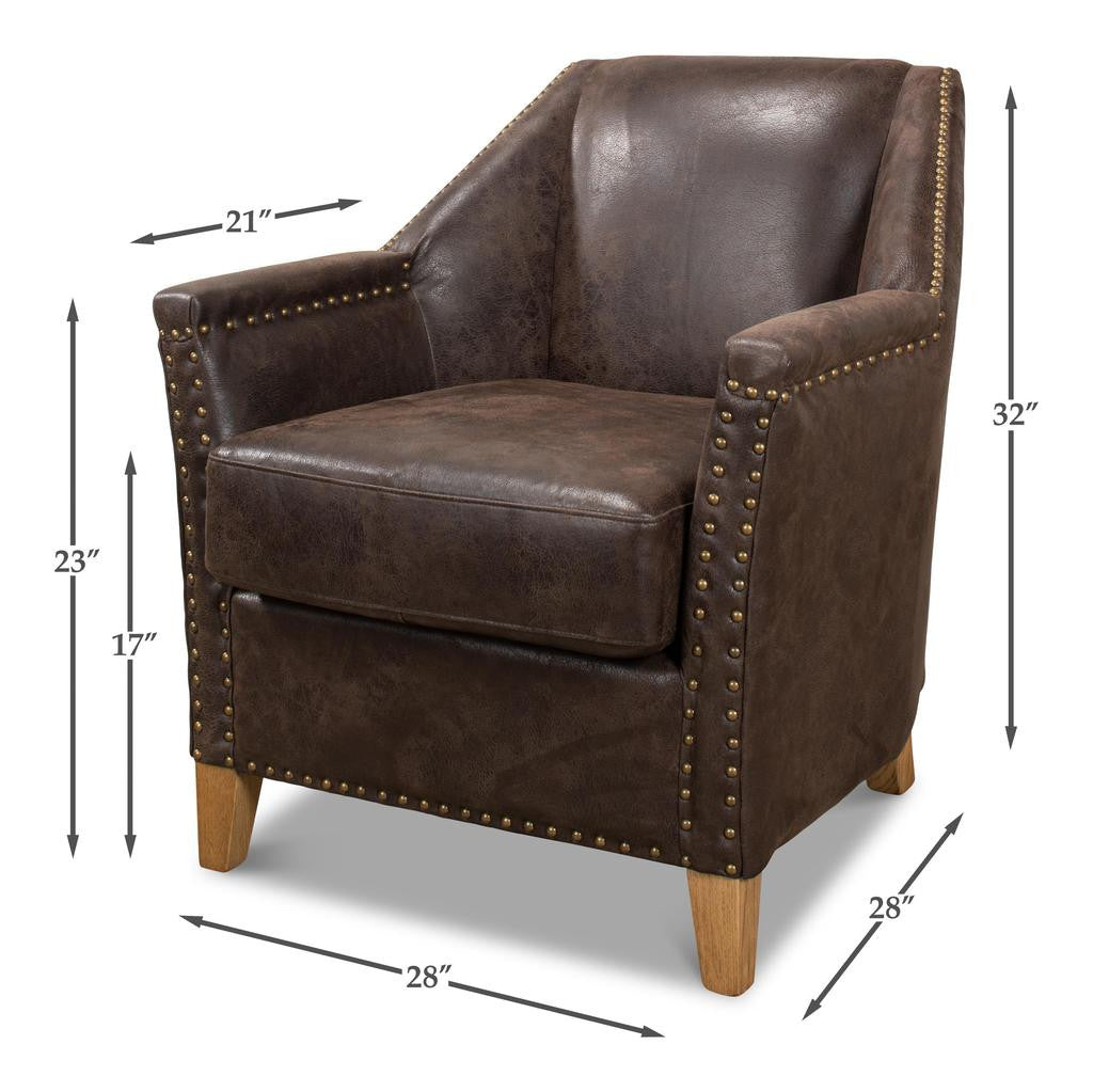 Granville Brown Leather Chair - Ornate Home