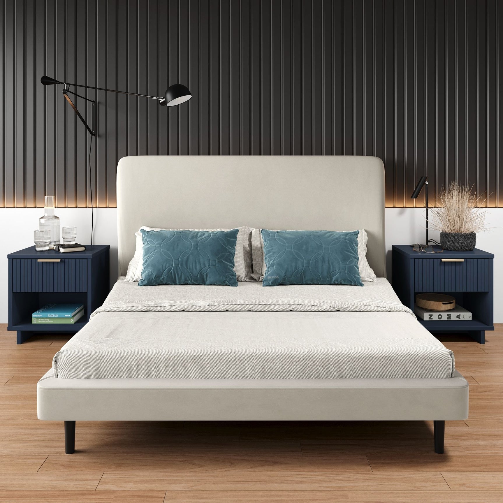 Granville Nightstand 1.0 in Midnight Blue (set of 2) - Ornate Home